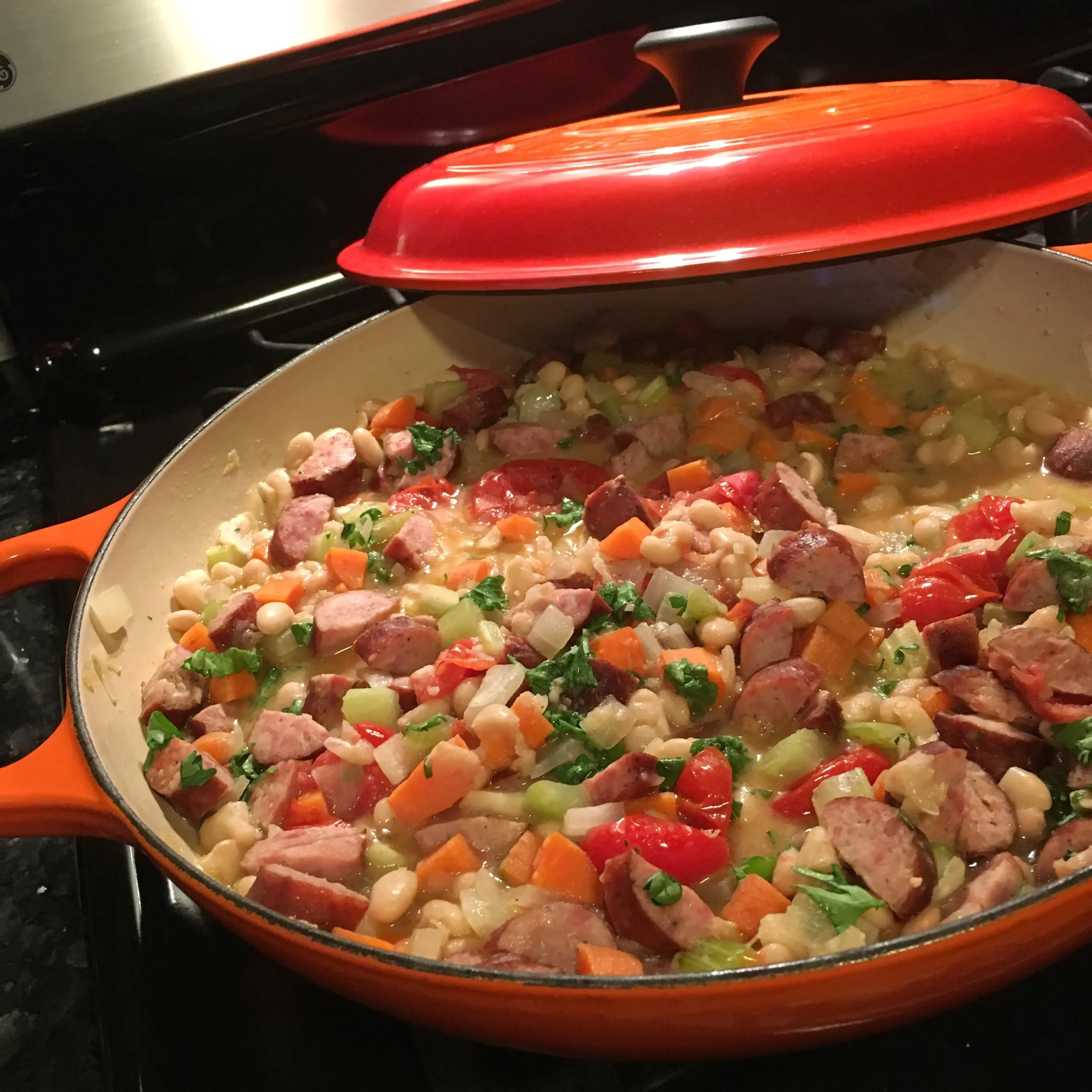 Kielbasa and Beans Skillet