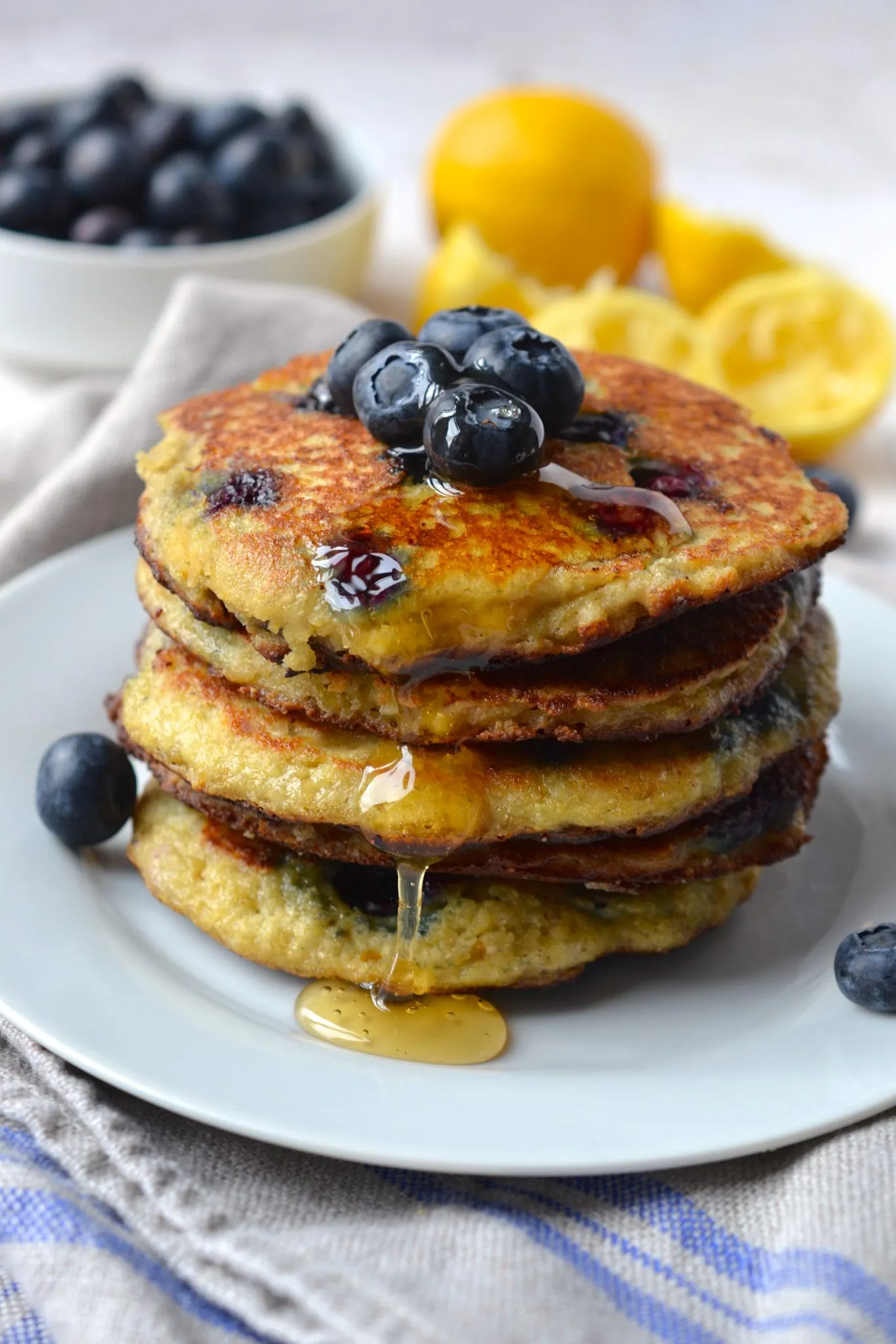 Lemon Blueberry Chia Pancakes