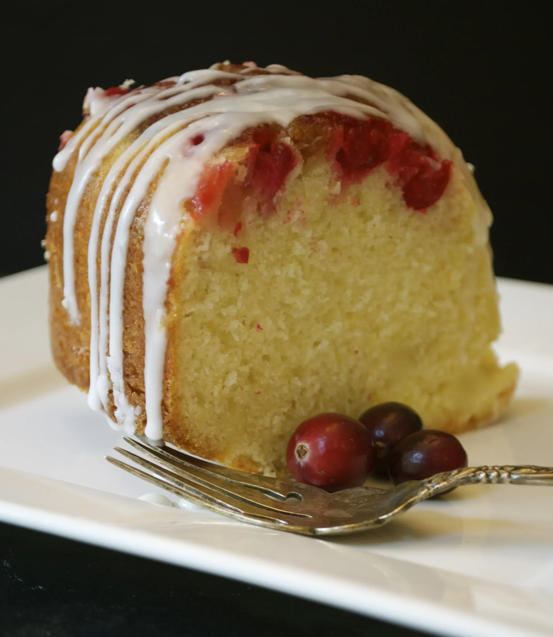 Lemon Cranberry Cake with White Chocolate Ganache