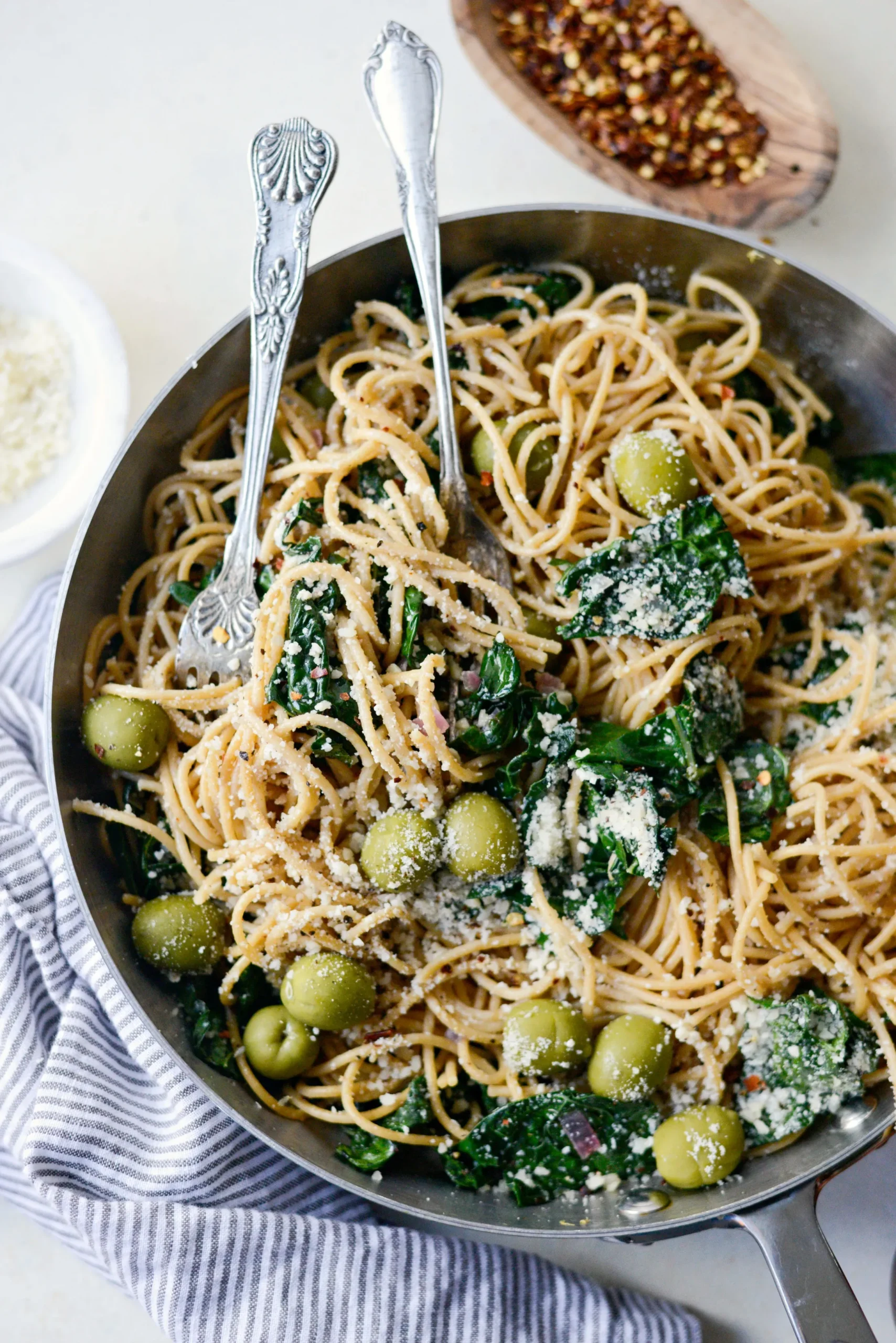Lemon Parmesan and Kale Spaghetti