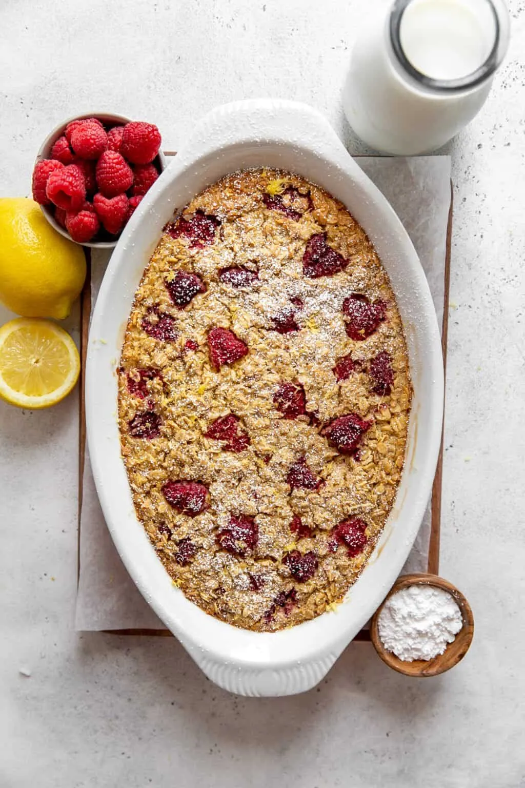 Lemon Raspberry Baked Oatmeal