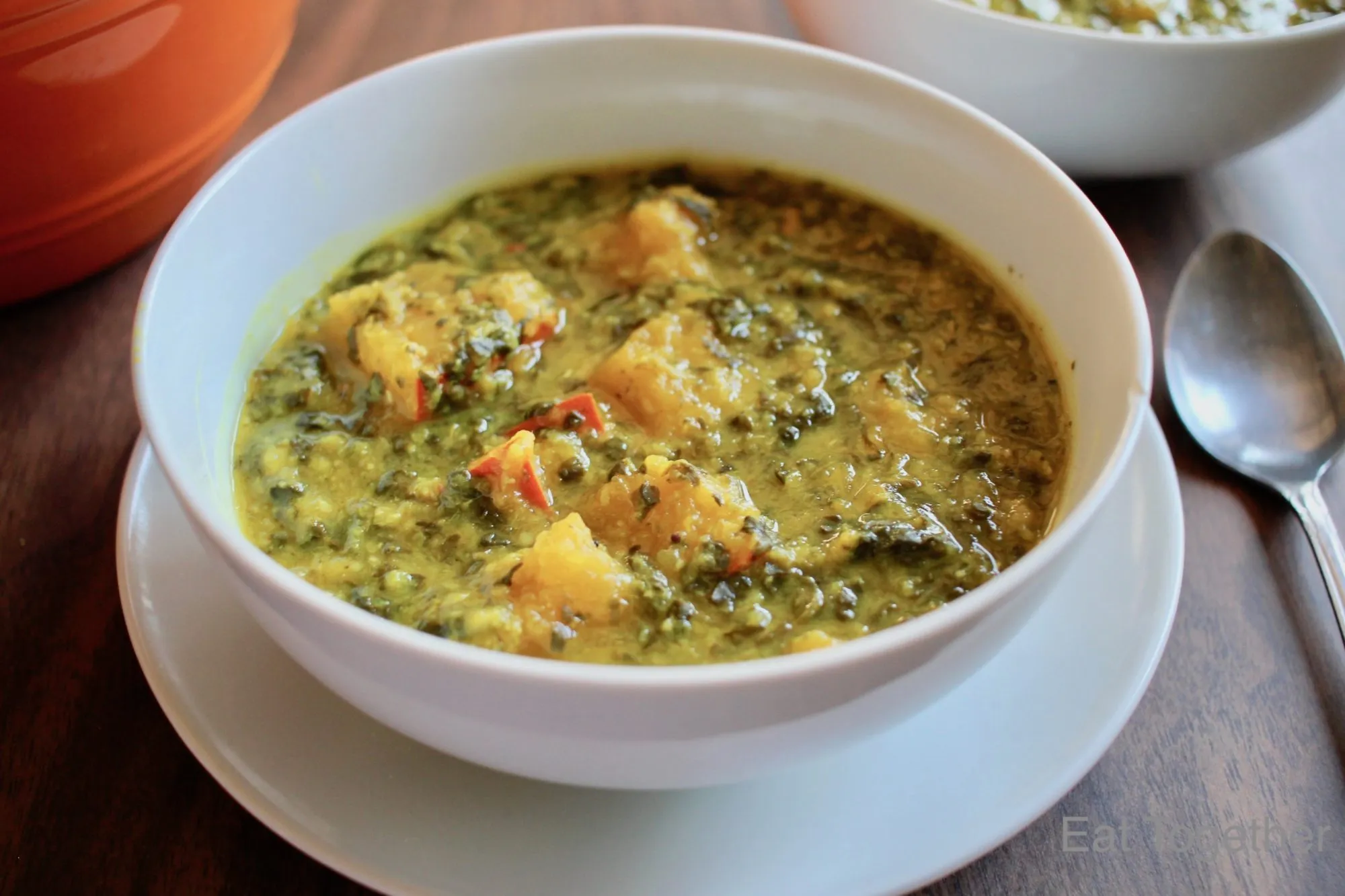 Lentil Pumpkin Soup with Spinach