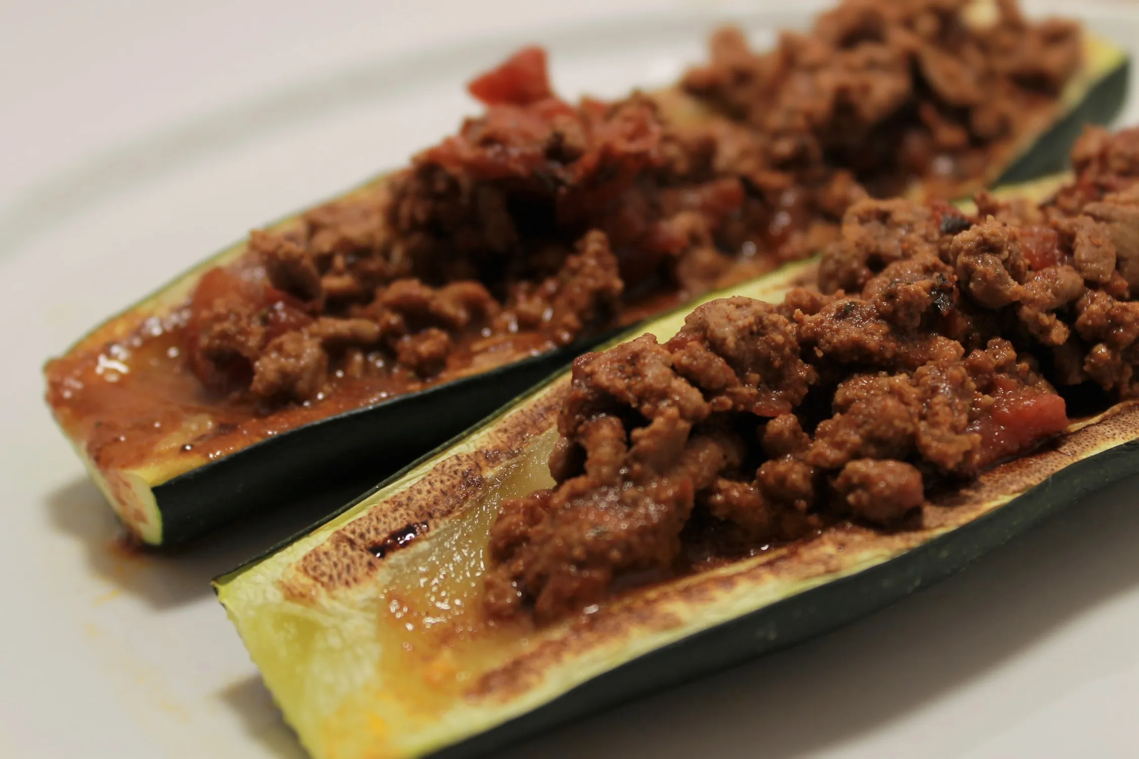 Lentil Sloppy Joe Zucchini Boats