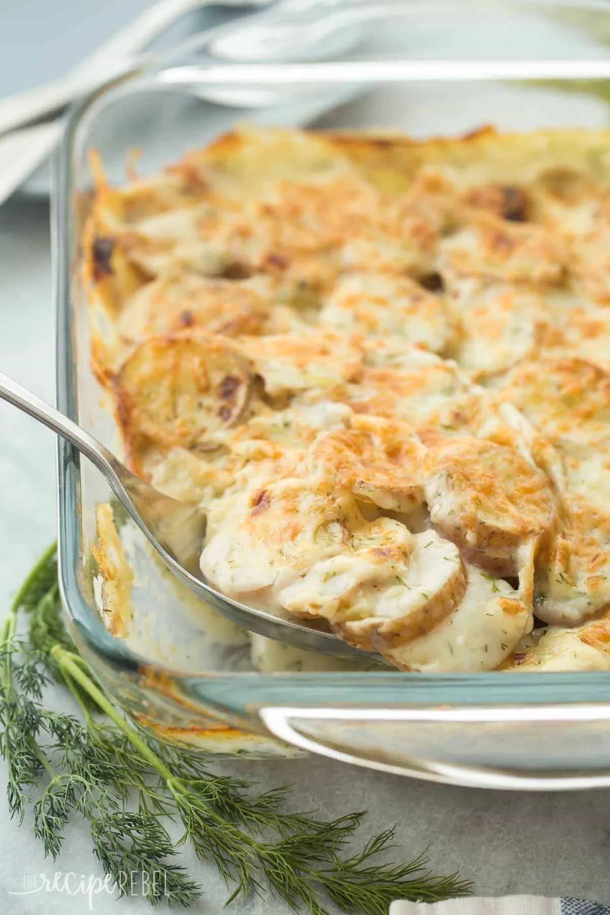 Light Creamy Dill Scalloped Potatoes