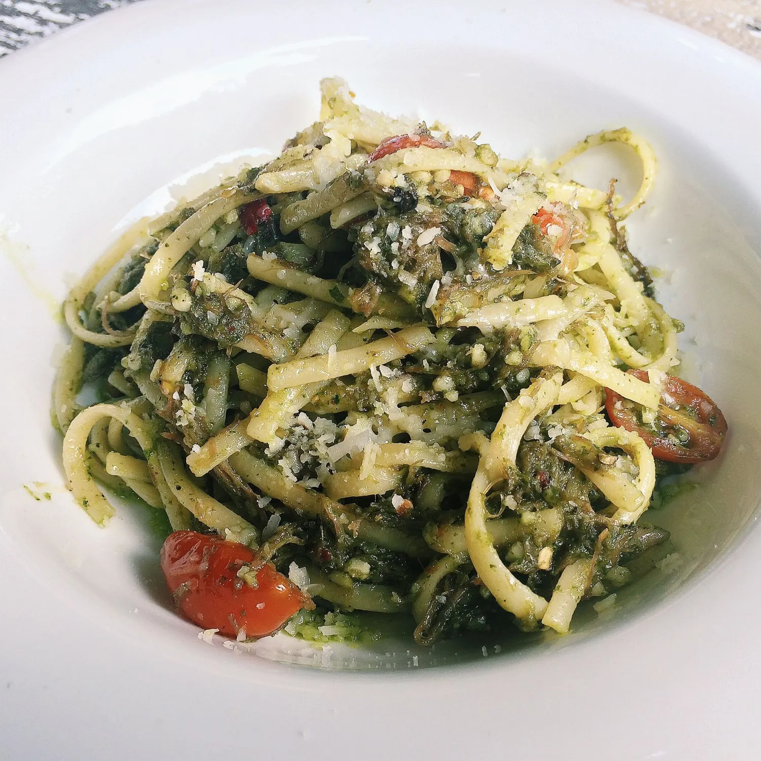 Linguine with Duck Confit and Mushrooms