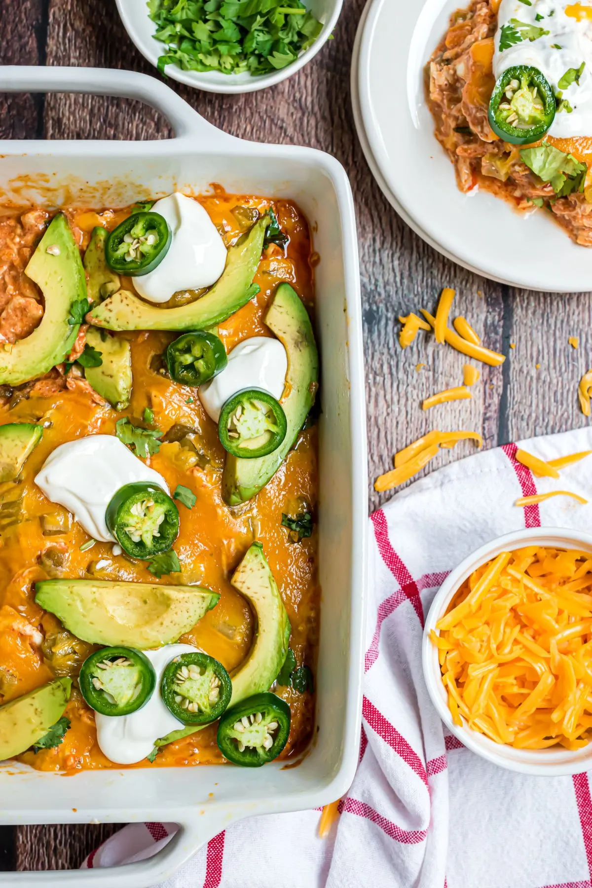 Low Carb Chicken Enchilada Casserole Freezer Friendly