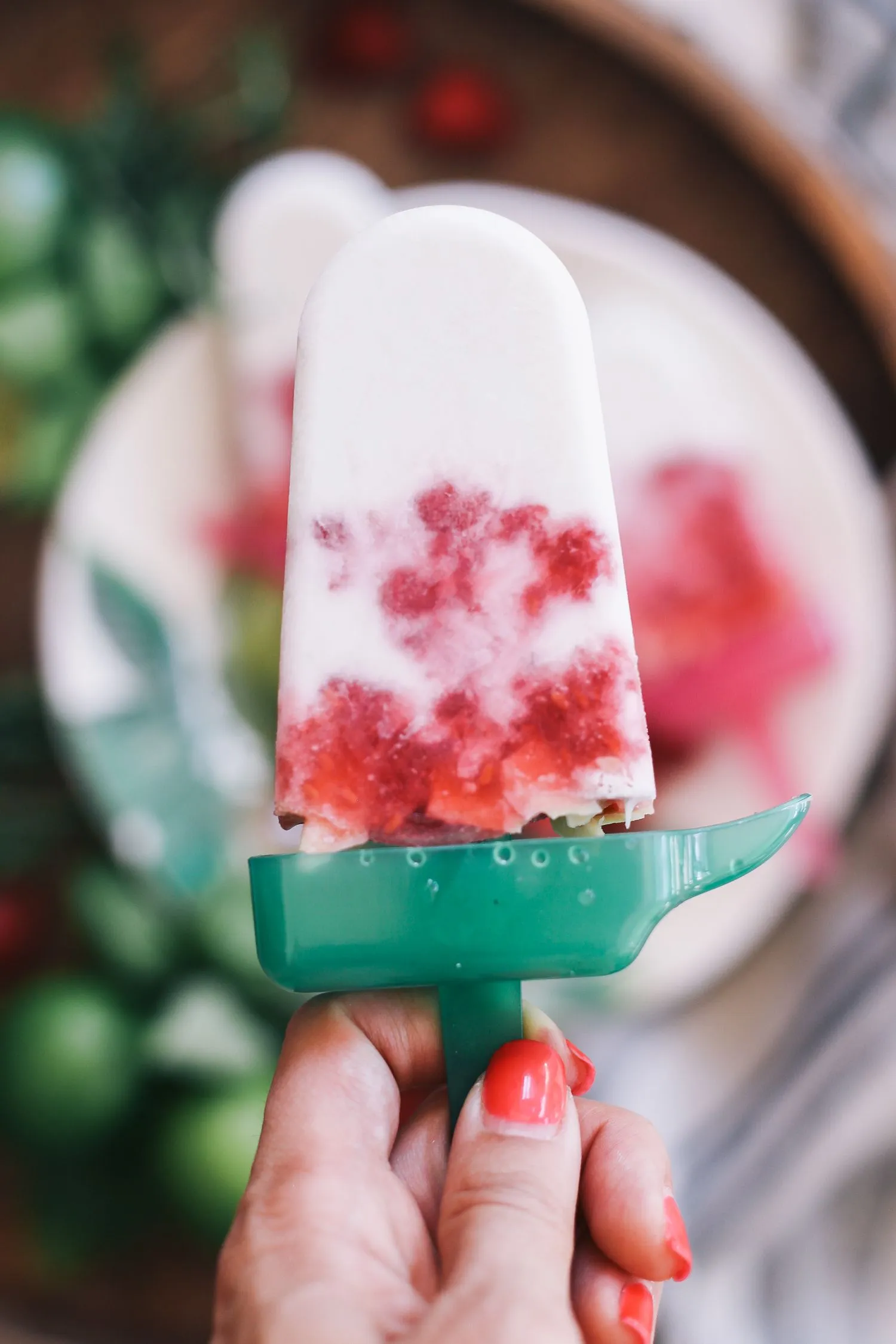 Low Carb Dairy Free Raspberry Coconut Cream Popsicles