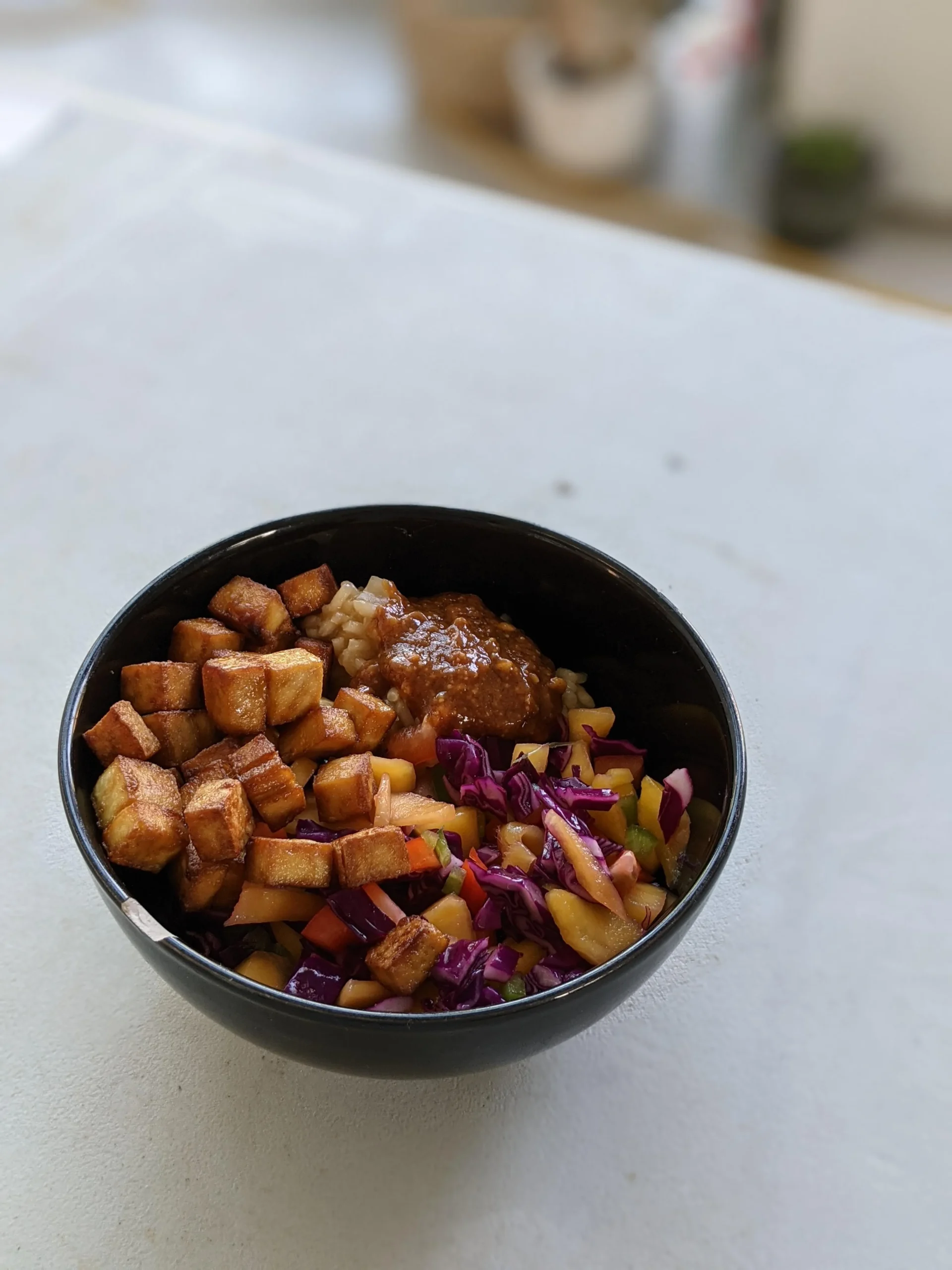 Mango Burrito Bowls with Crispy Tofu