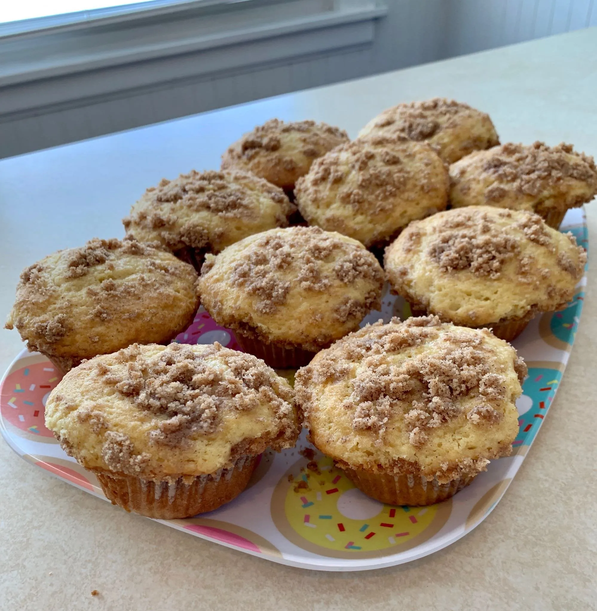 Mango and Sour Cream Muffins with Streusel Topping