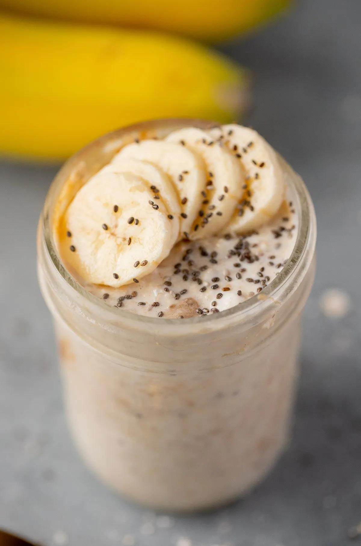 Maple Almond Butter and Banana Overnight Oats