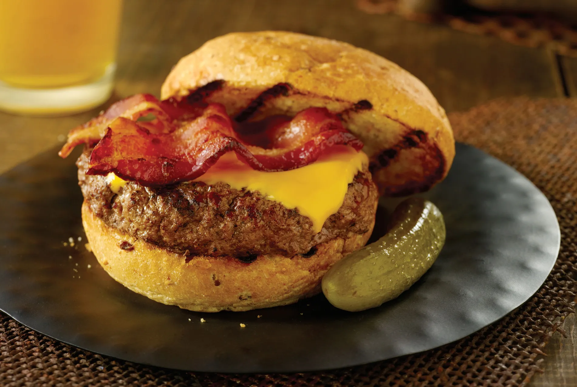 Maple Bacon Beer Burgers