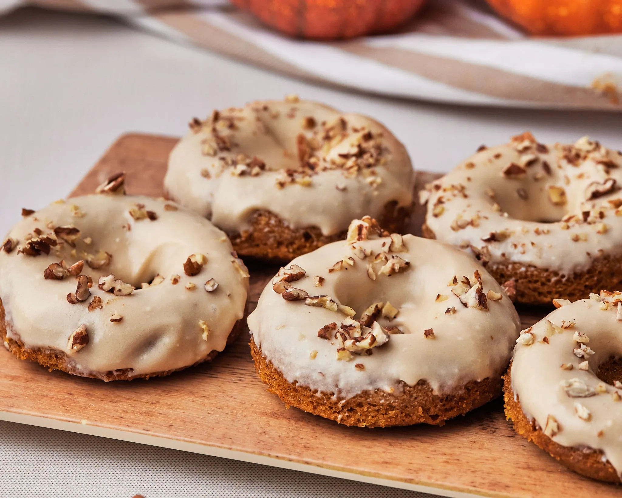 Maple Pumpkin Donuts with Spiced Glaze