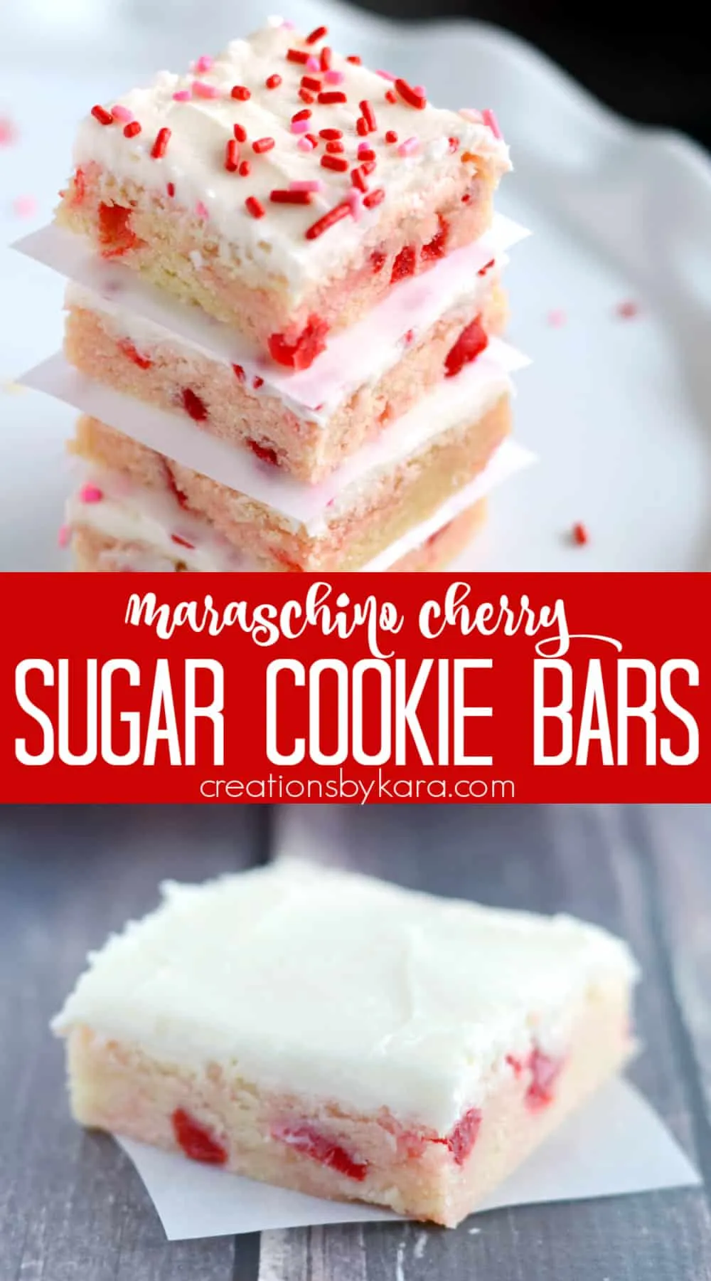Maraschino Cherry Sugar Cookie Bars