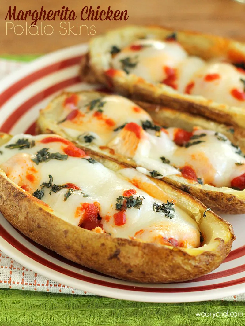 Margherita Chicken Potato Skins