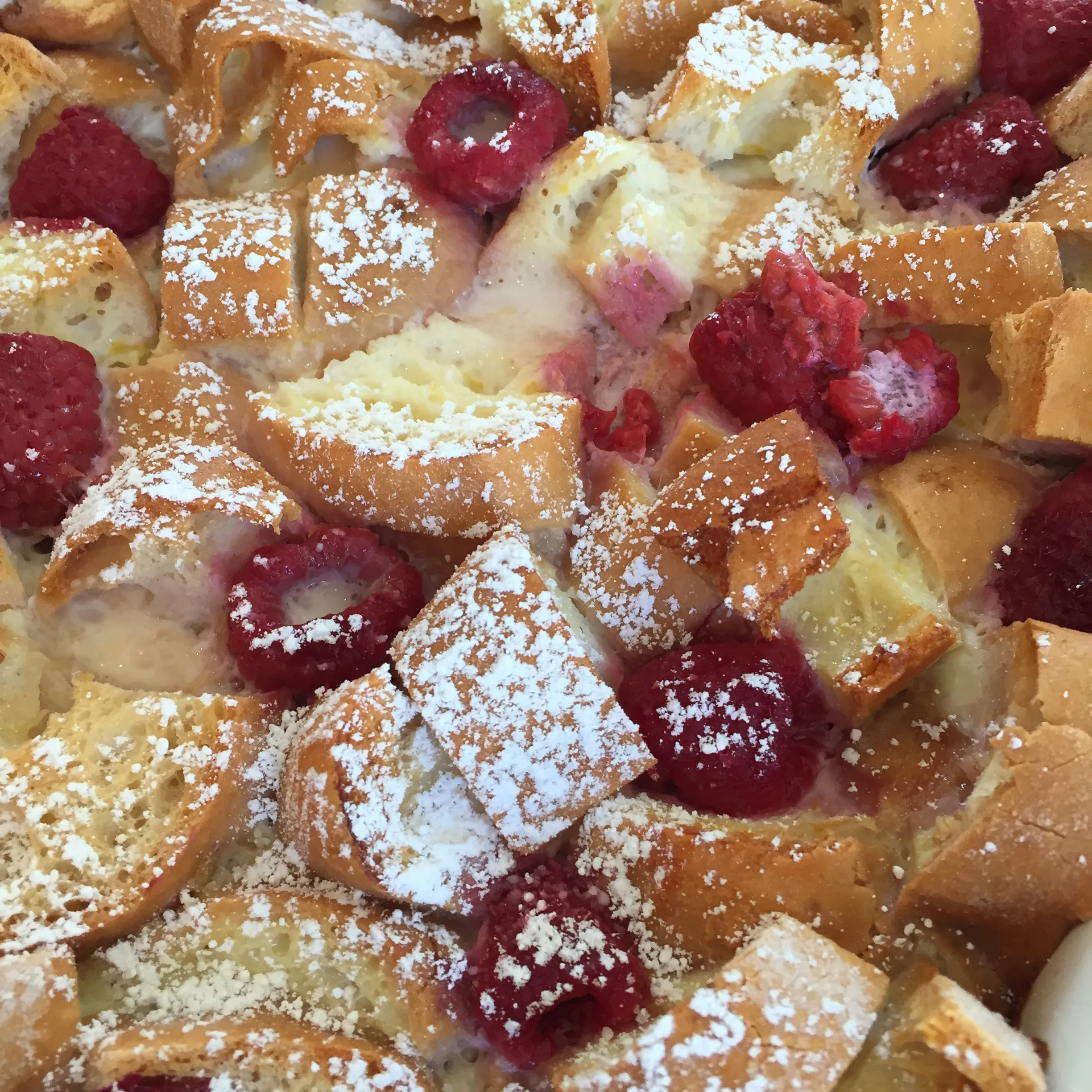 Mascarpone and Raspberry French Toast Strata