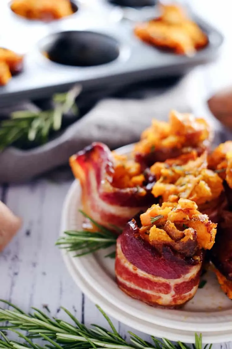 Mashed Sweet Potato Bacon Cups