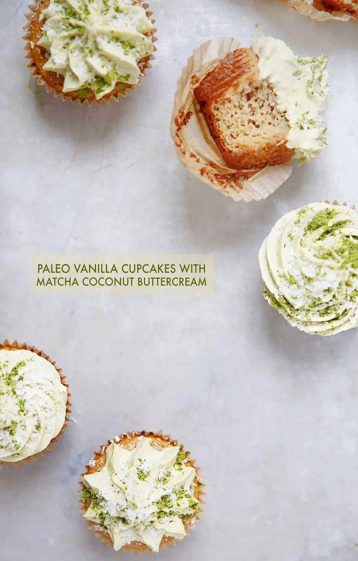 Matcha Cupcakes with Coconut Buttercream