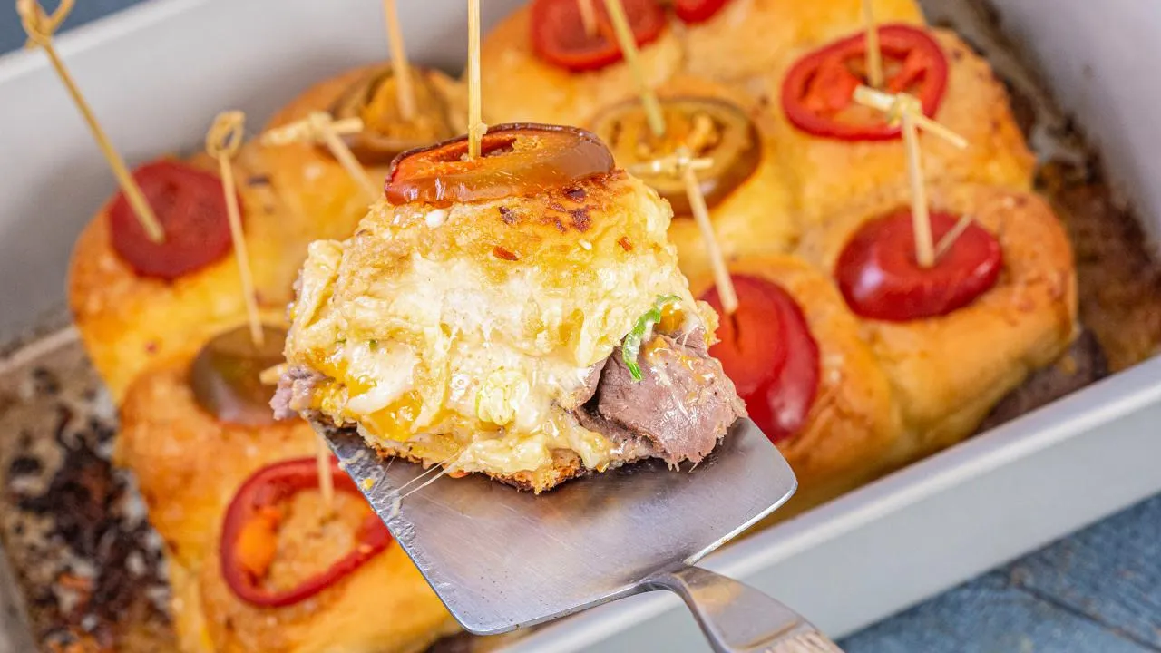 Meaty Cheesy Casserole Sliders