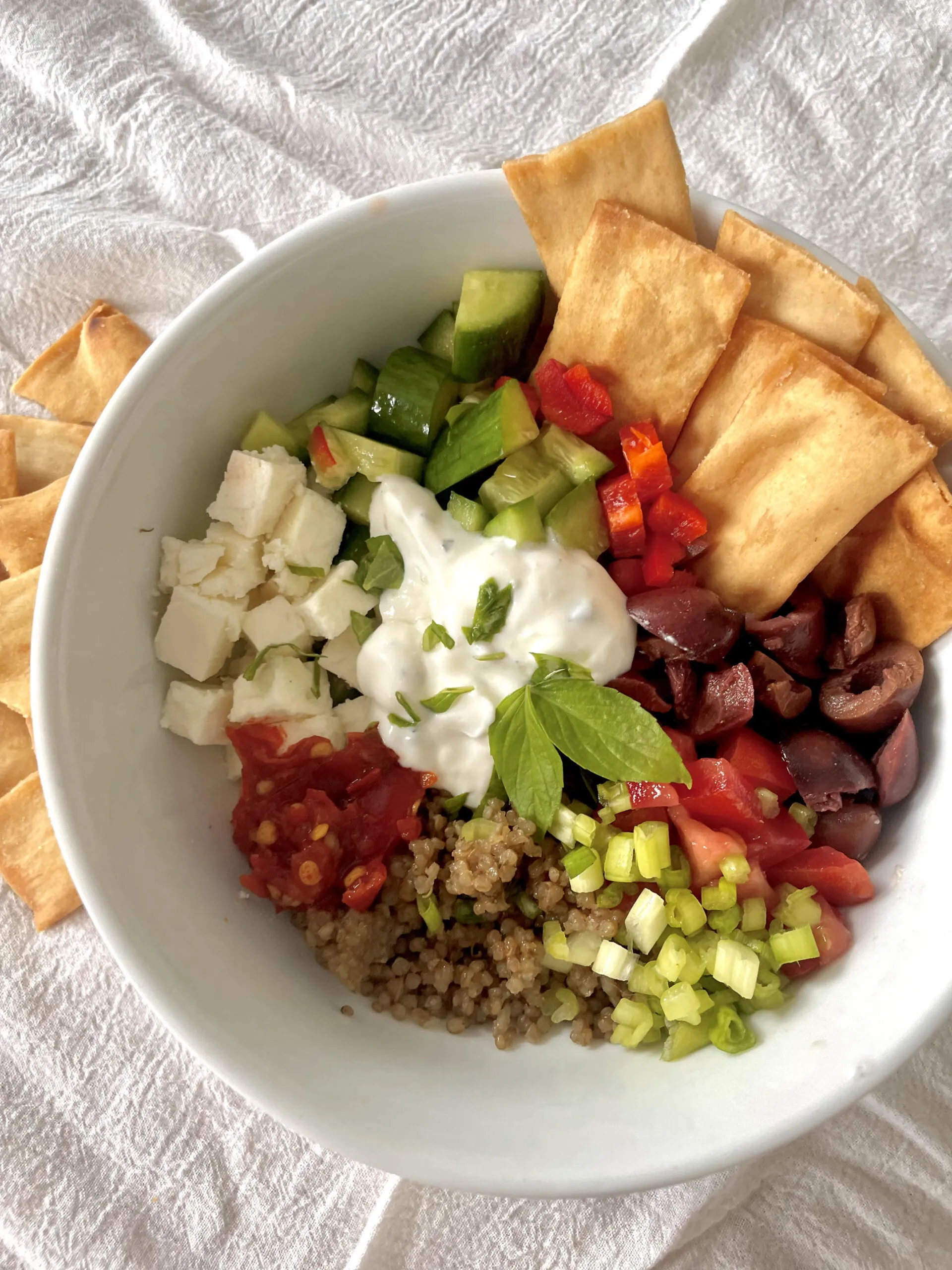 Mediterranean Quinoa Bowls with Cashew Tzatziki Sauce