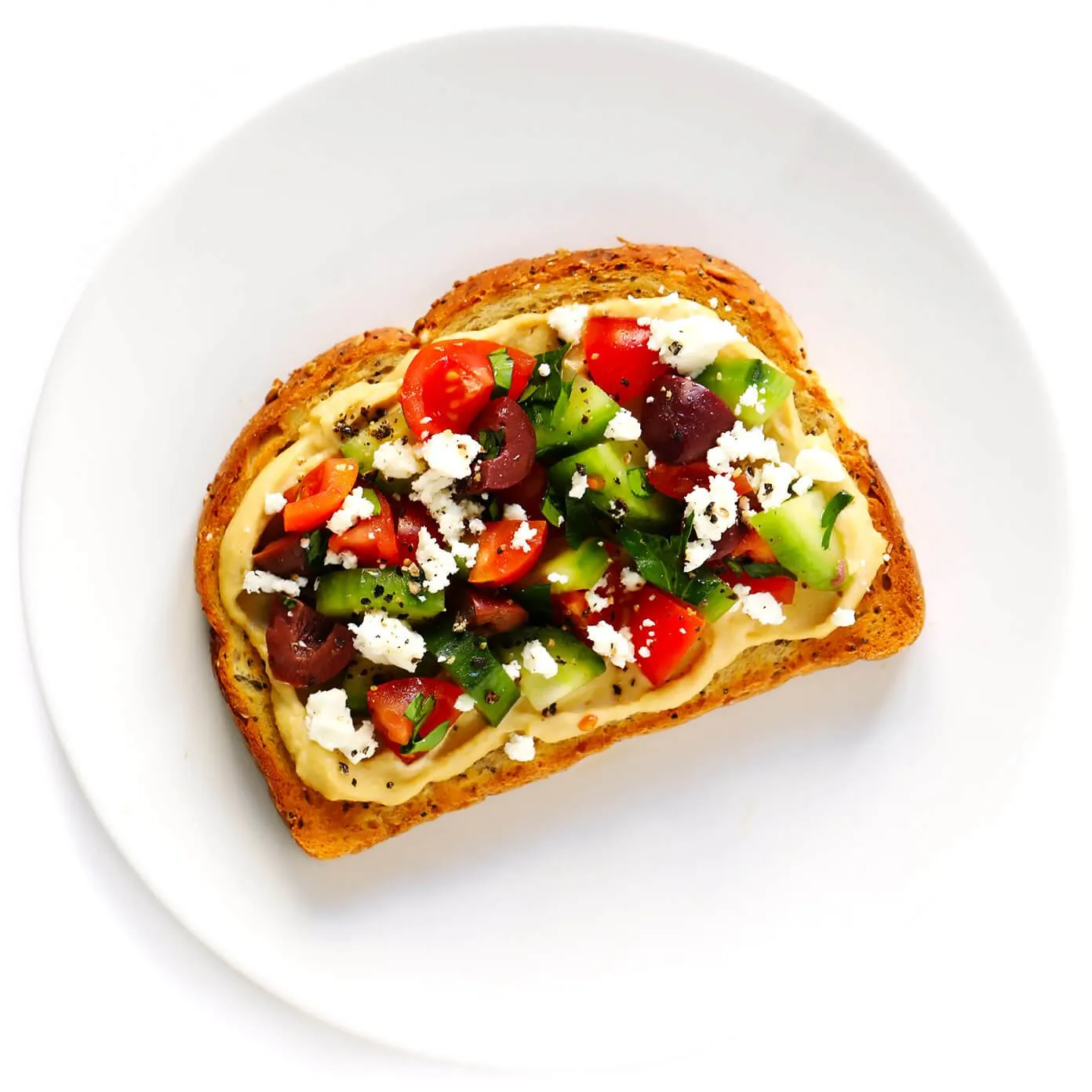 Mediterranean Veggie Hummus Toast