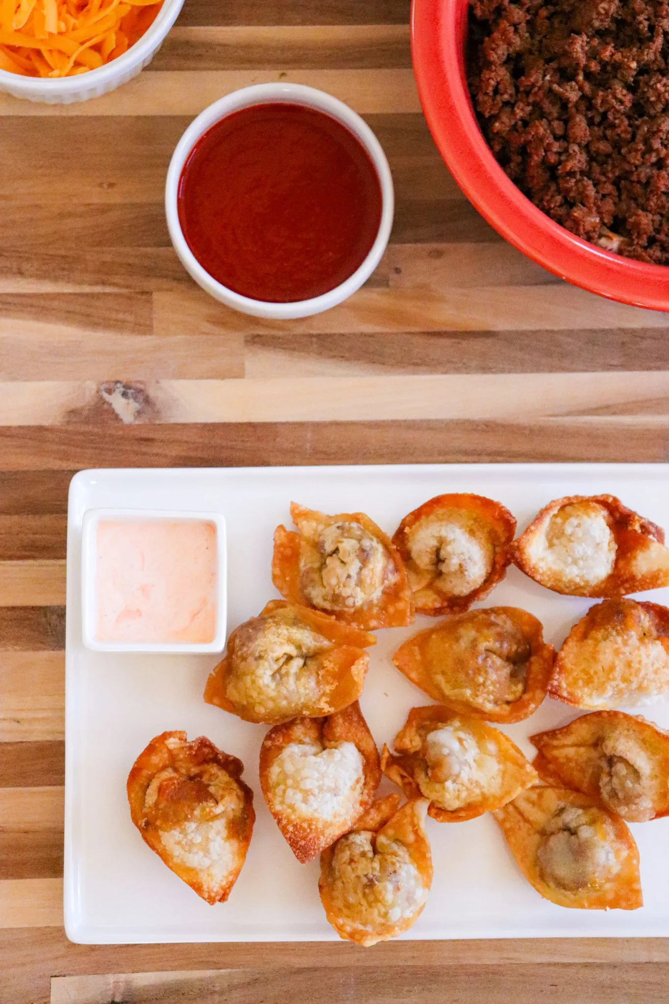 Mexican Beef and Cheese Wontons