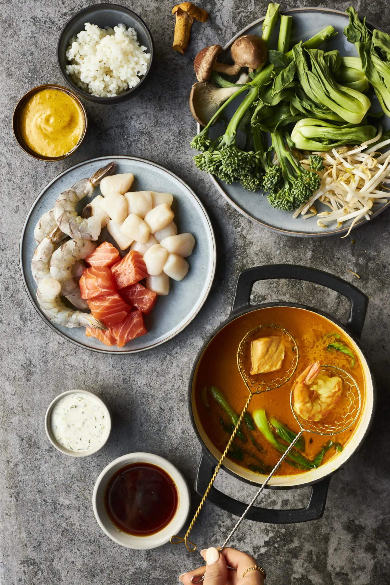 Mini Fondue au Fruits de Mer