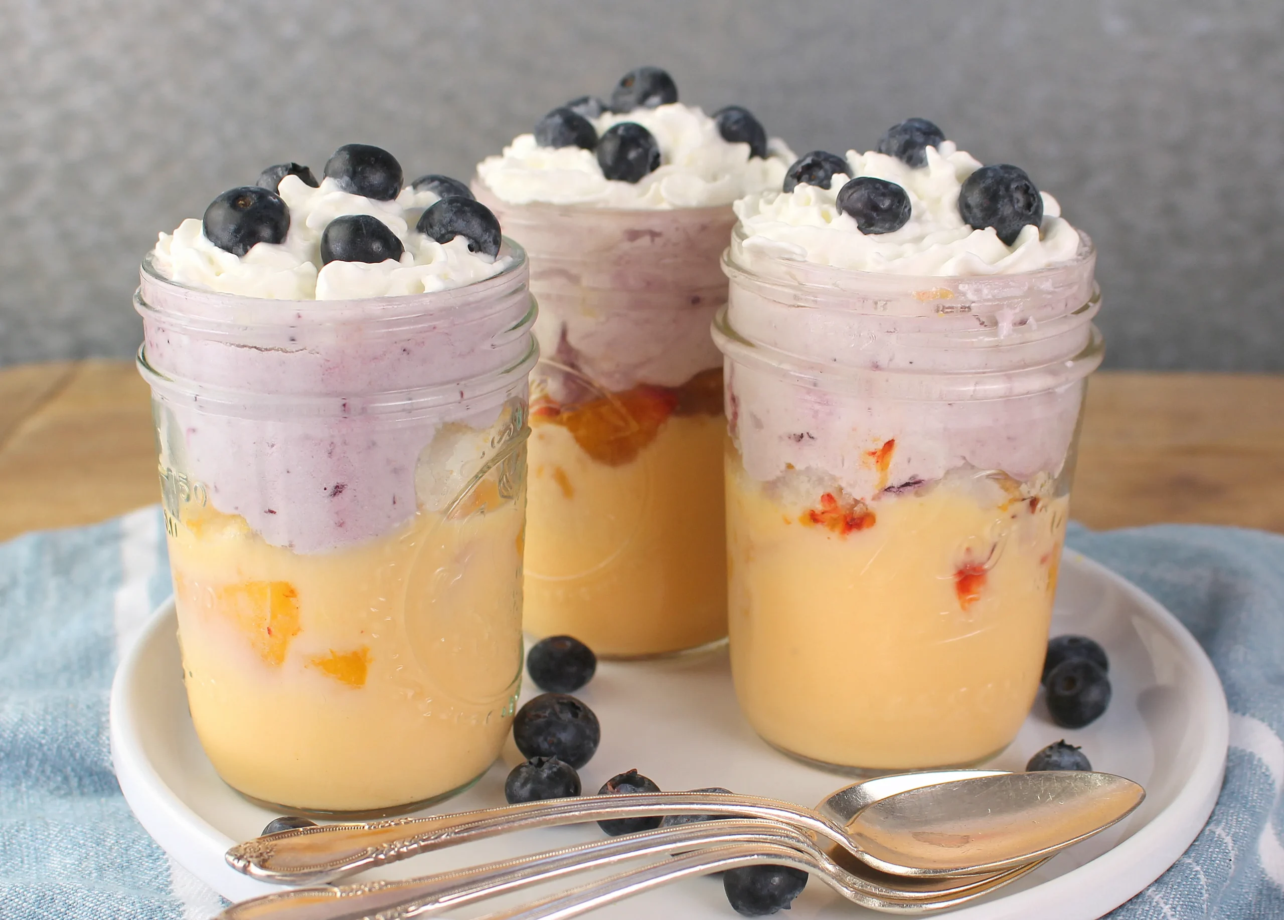 Mini Peach and Blueberry Trifles