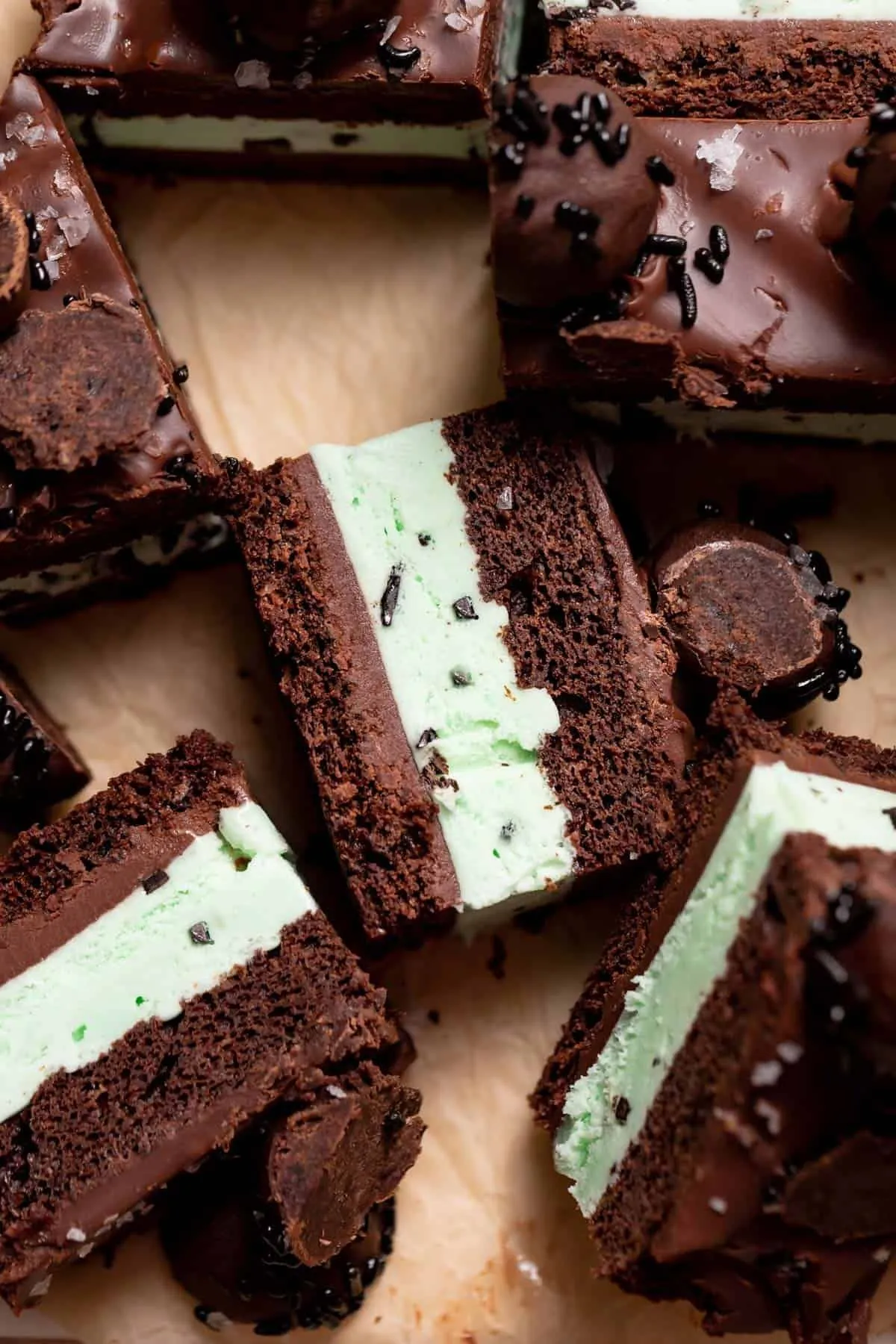 Mint Chocolate Chip Ice Cream Cake Roll