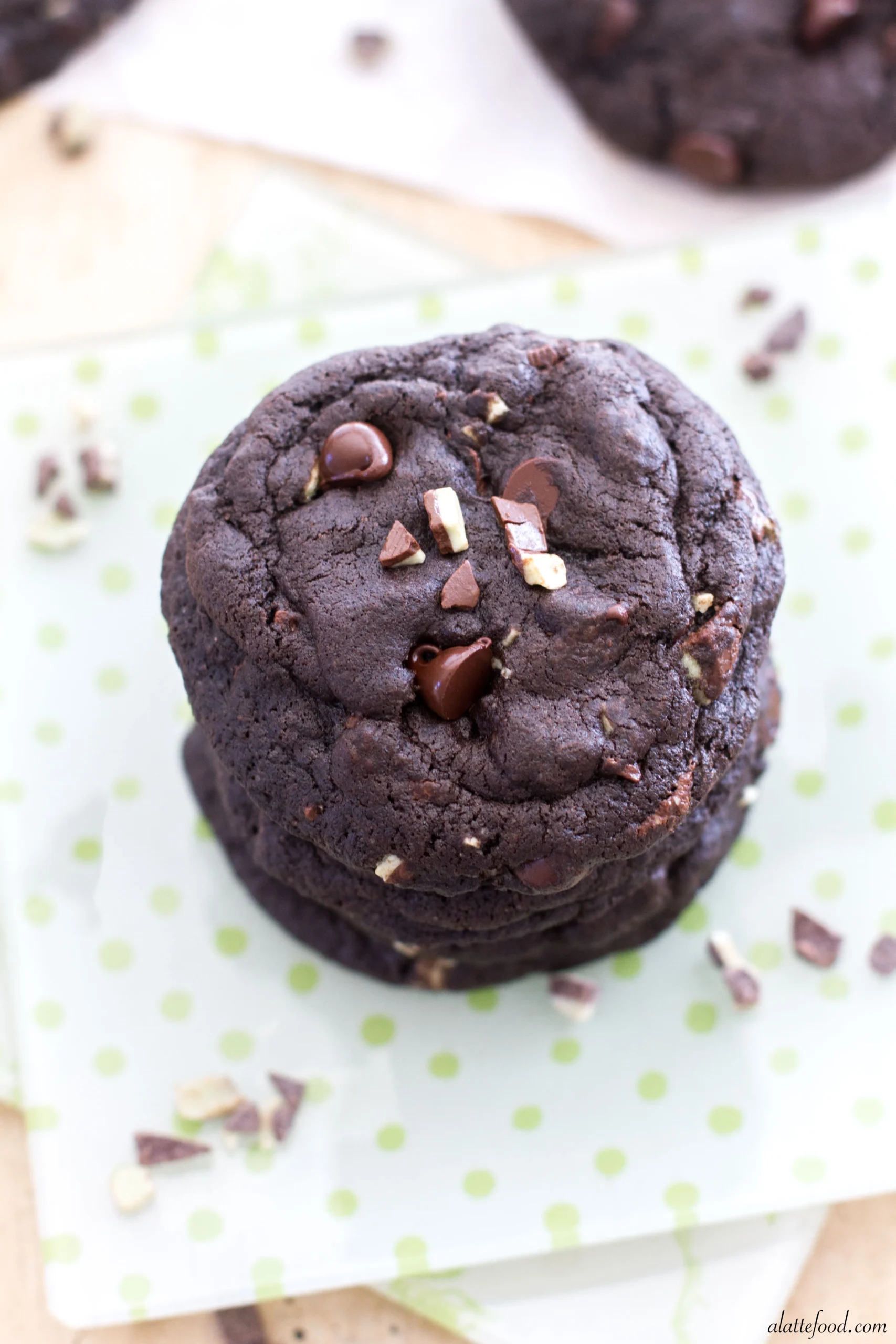 Mint Double Chocolate Chip Cookies