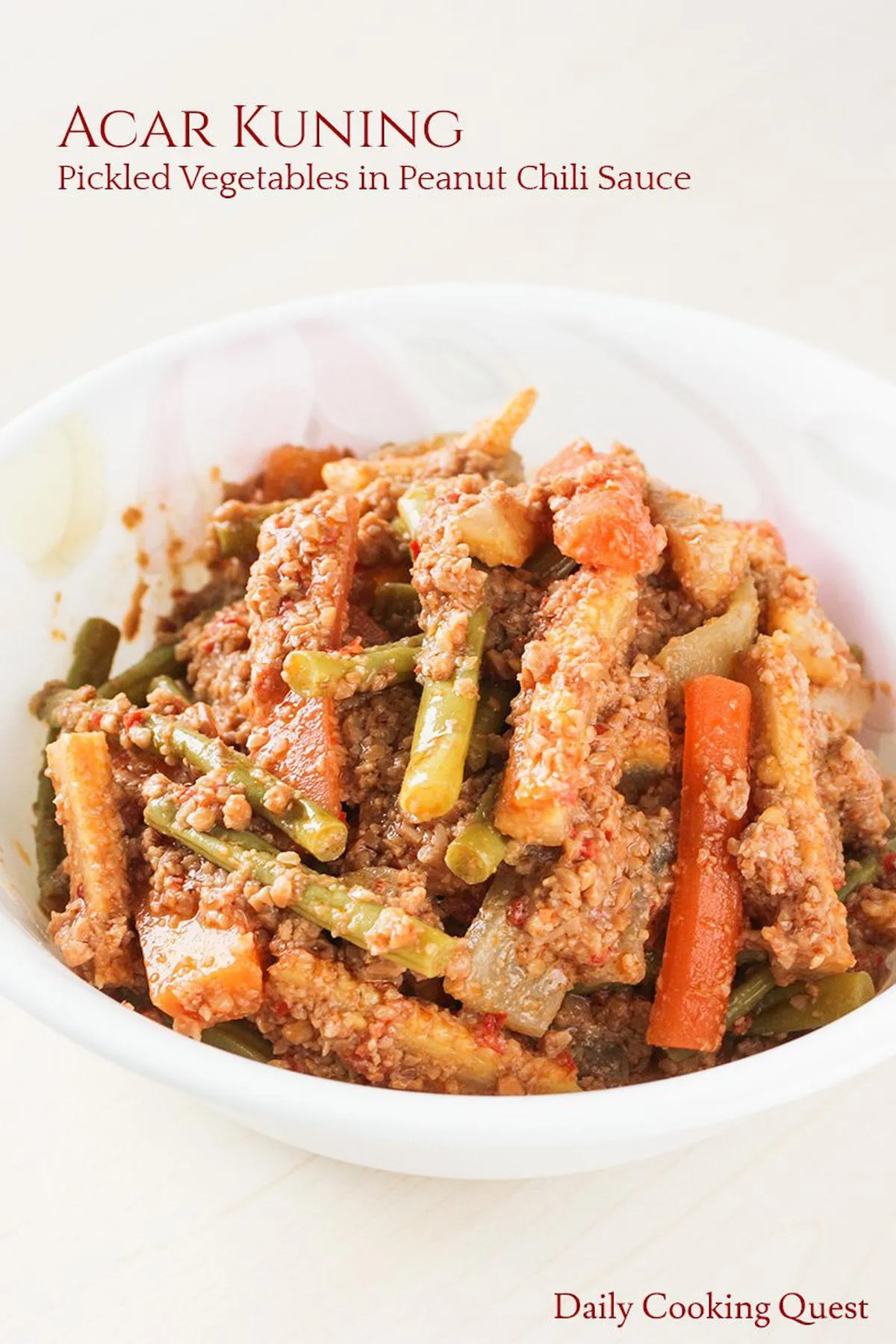 Mixed Cooked Vegetables in Piquant Sauce Acar Kuning