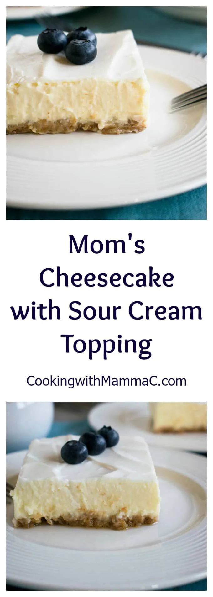 Moms Cheesecake with Sour Cream Topping