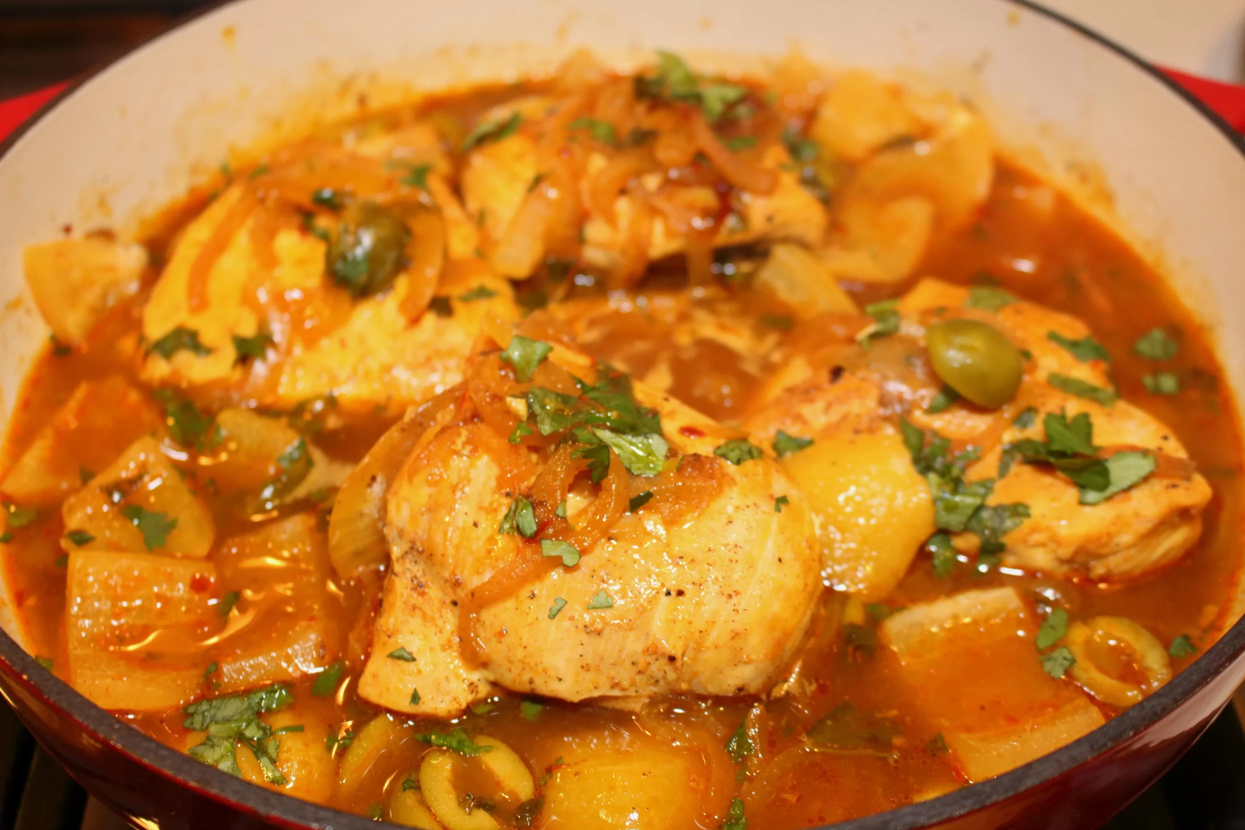 Moroccan Chicken with Green Olives and Lemon