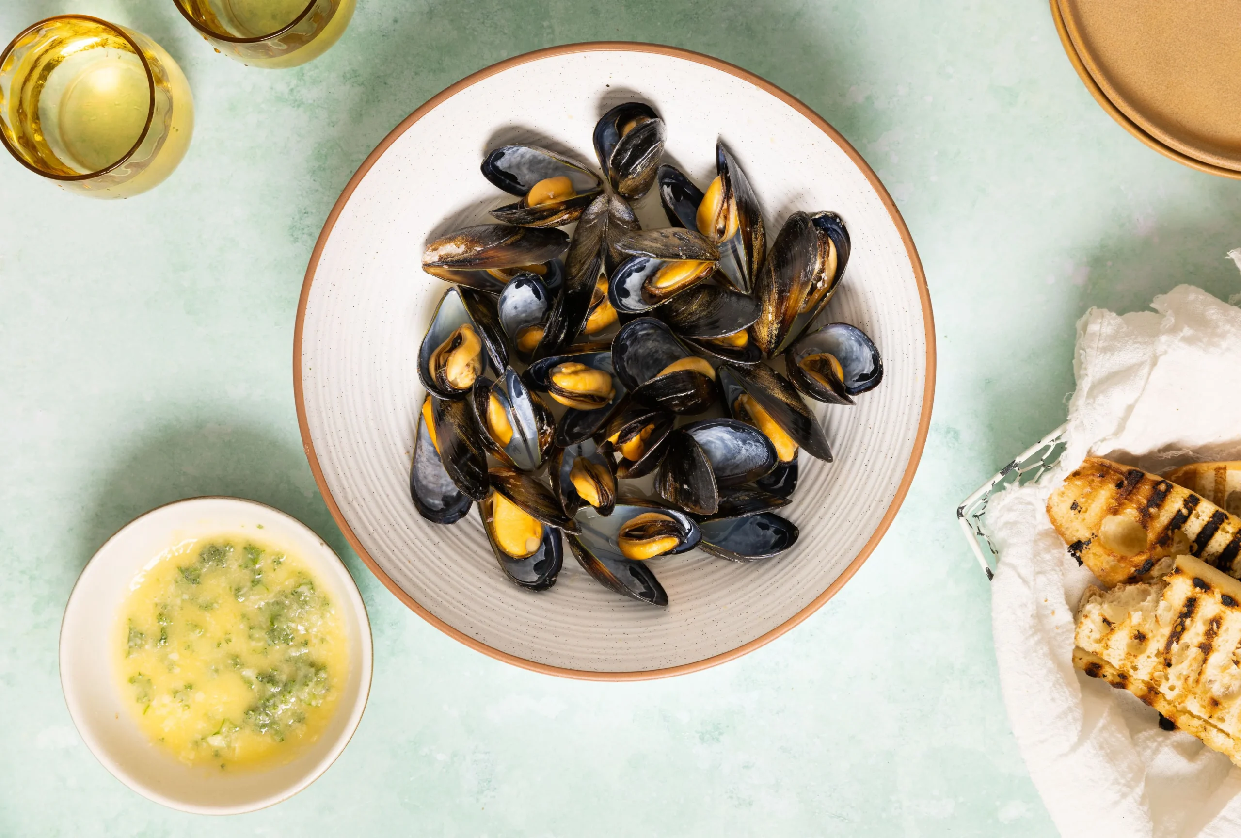 Moules Grillees Mussels with Compound Butter
