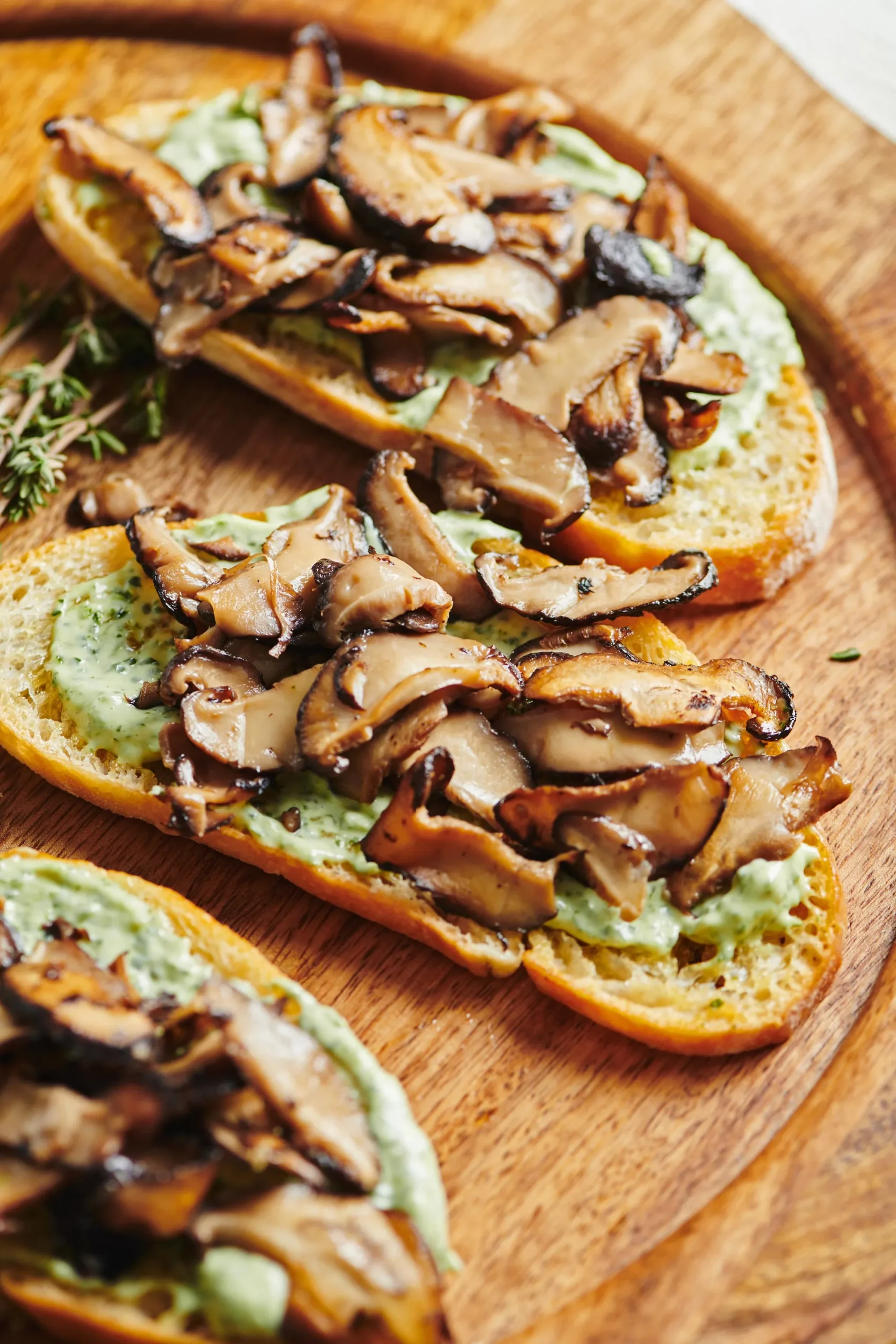 Mushroom Bruschetta with Herbed Mayonnaise