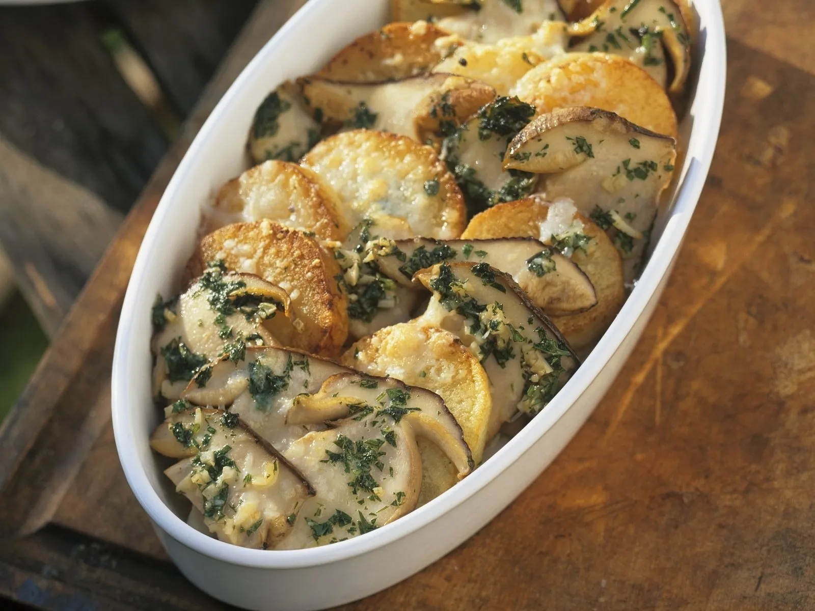 Mushroom and Potato Gratin