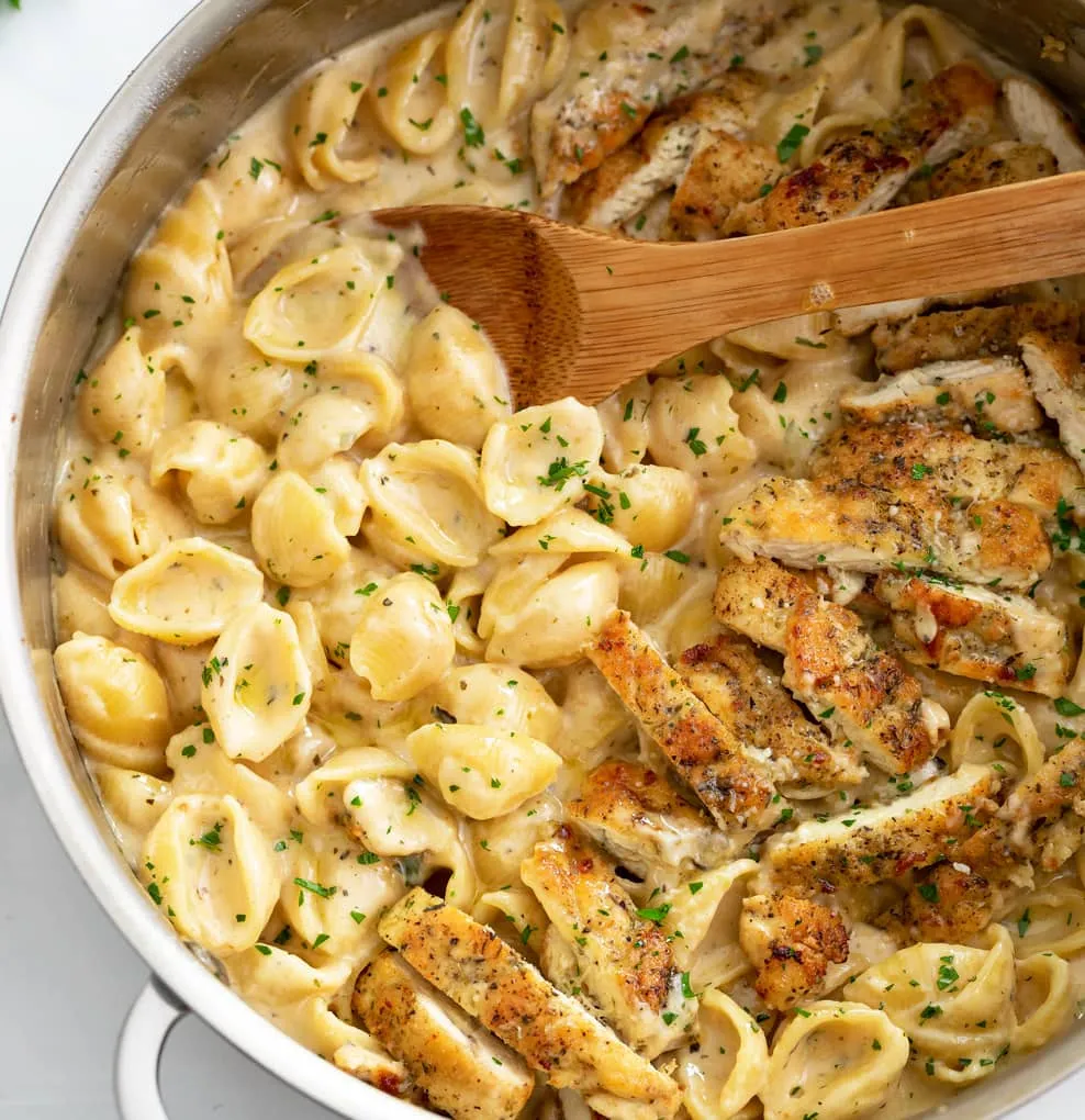Mustard Baked Chicken with Pasta Shells