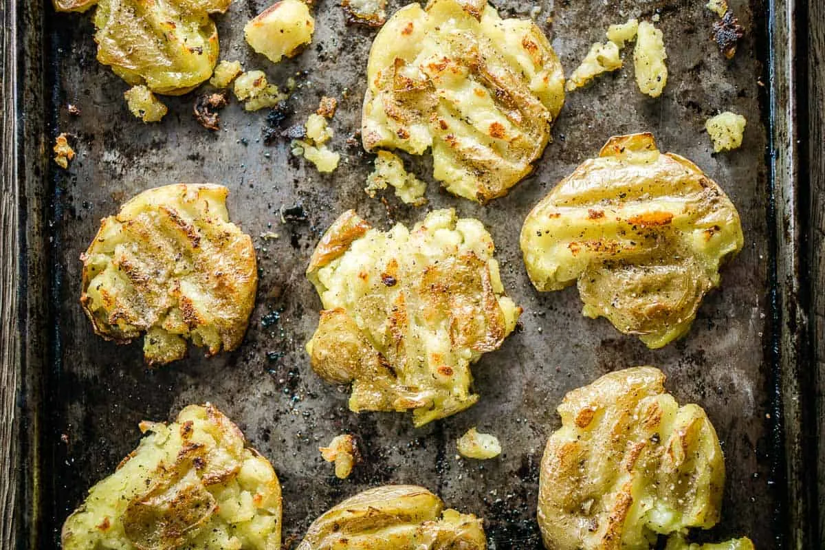 Naked Baked Smashed Potatoes