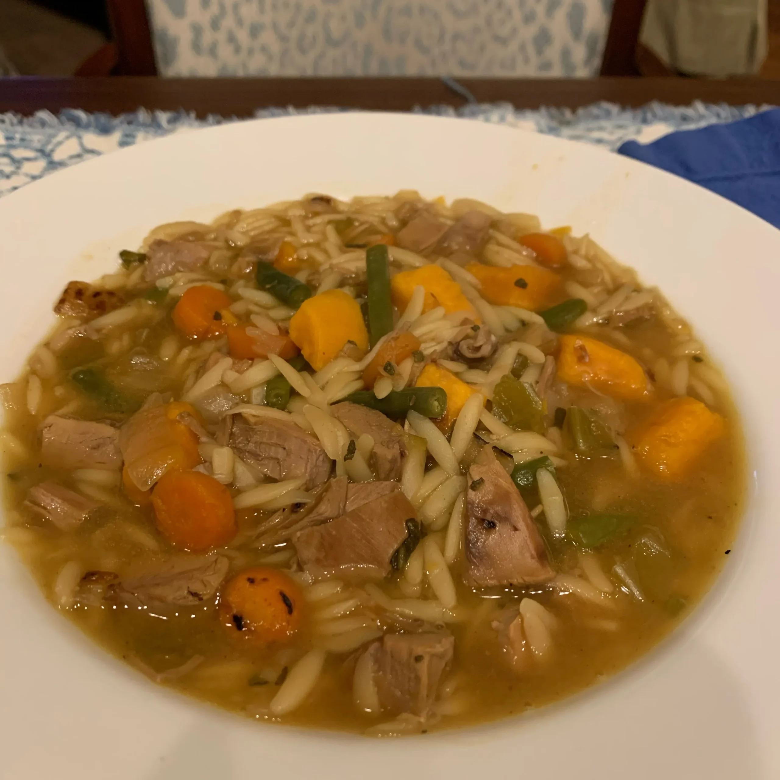 Next Day Turkey Soup with Corzetti Pasta