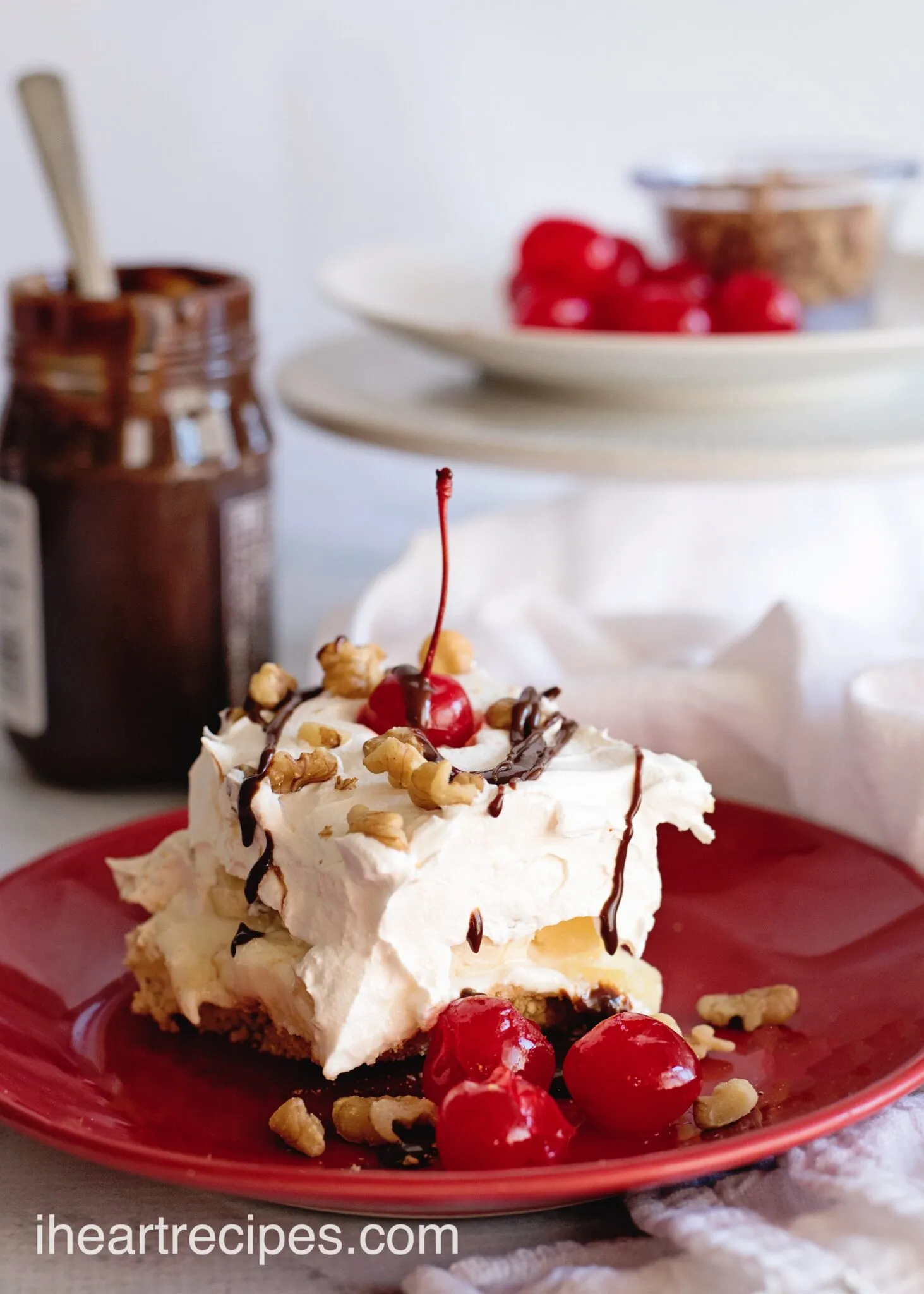 No Bake Banana Split Lasagna Dessert