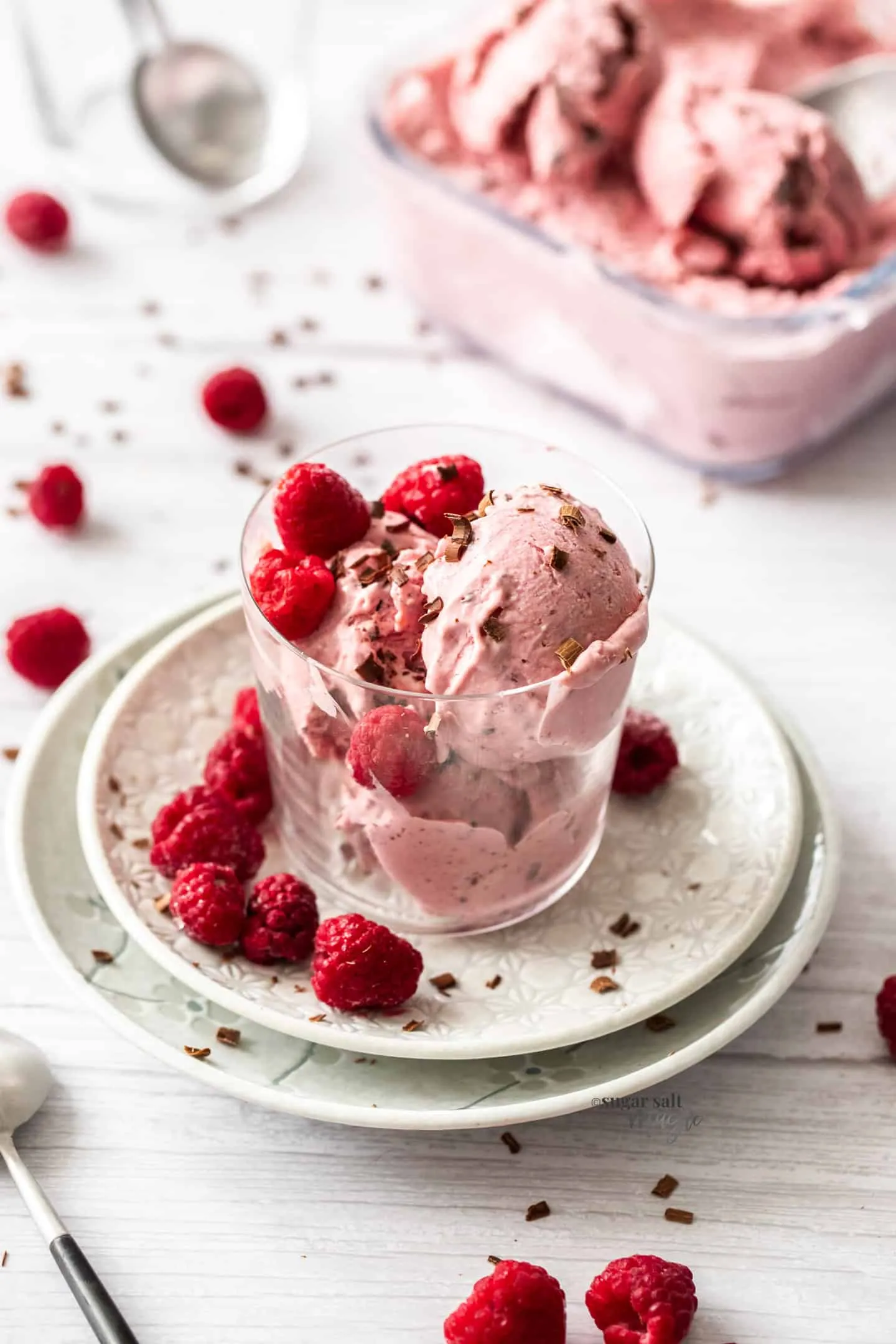 No Churn Raspberry Chocolate Chip Ice Cream