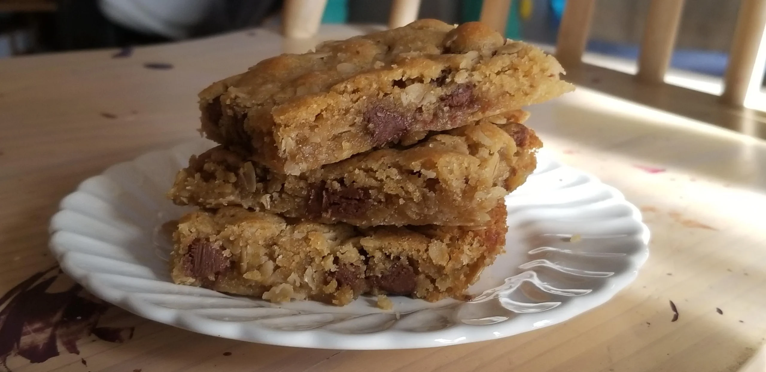 Oatmeal Chocolate Chip Bars aka Davy Crockett Bars