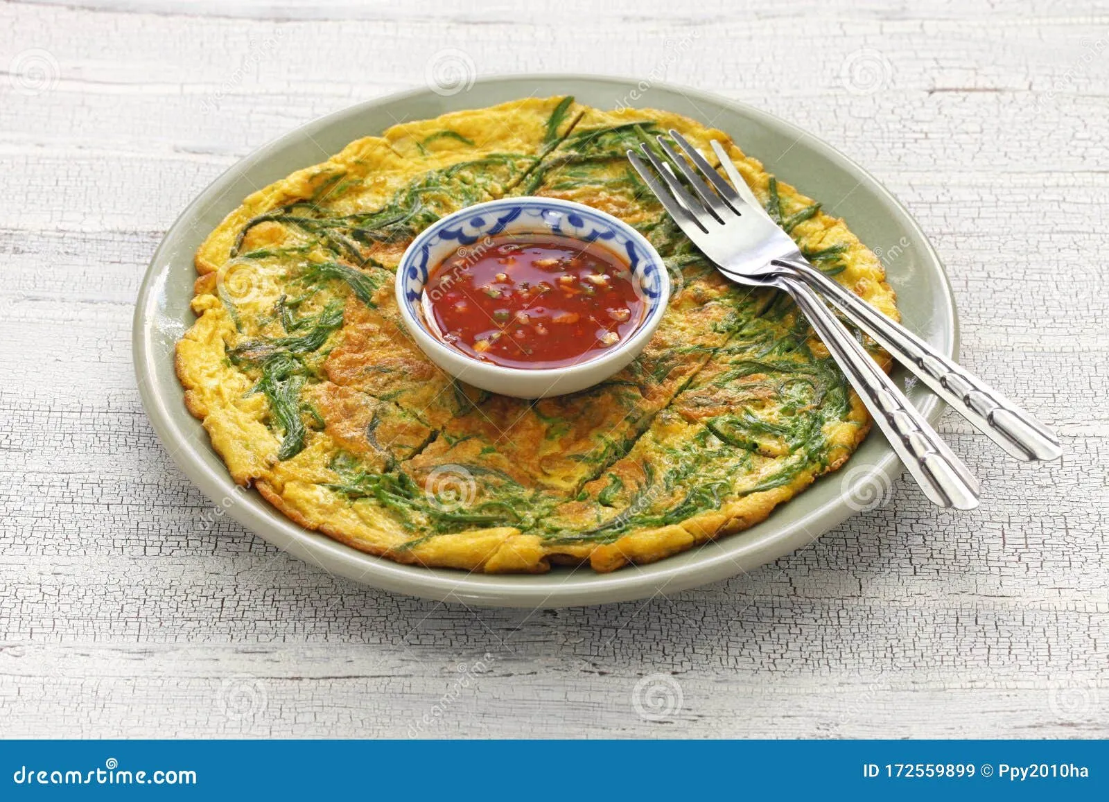 Omelet with Acacia Leaves