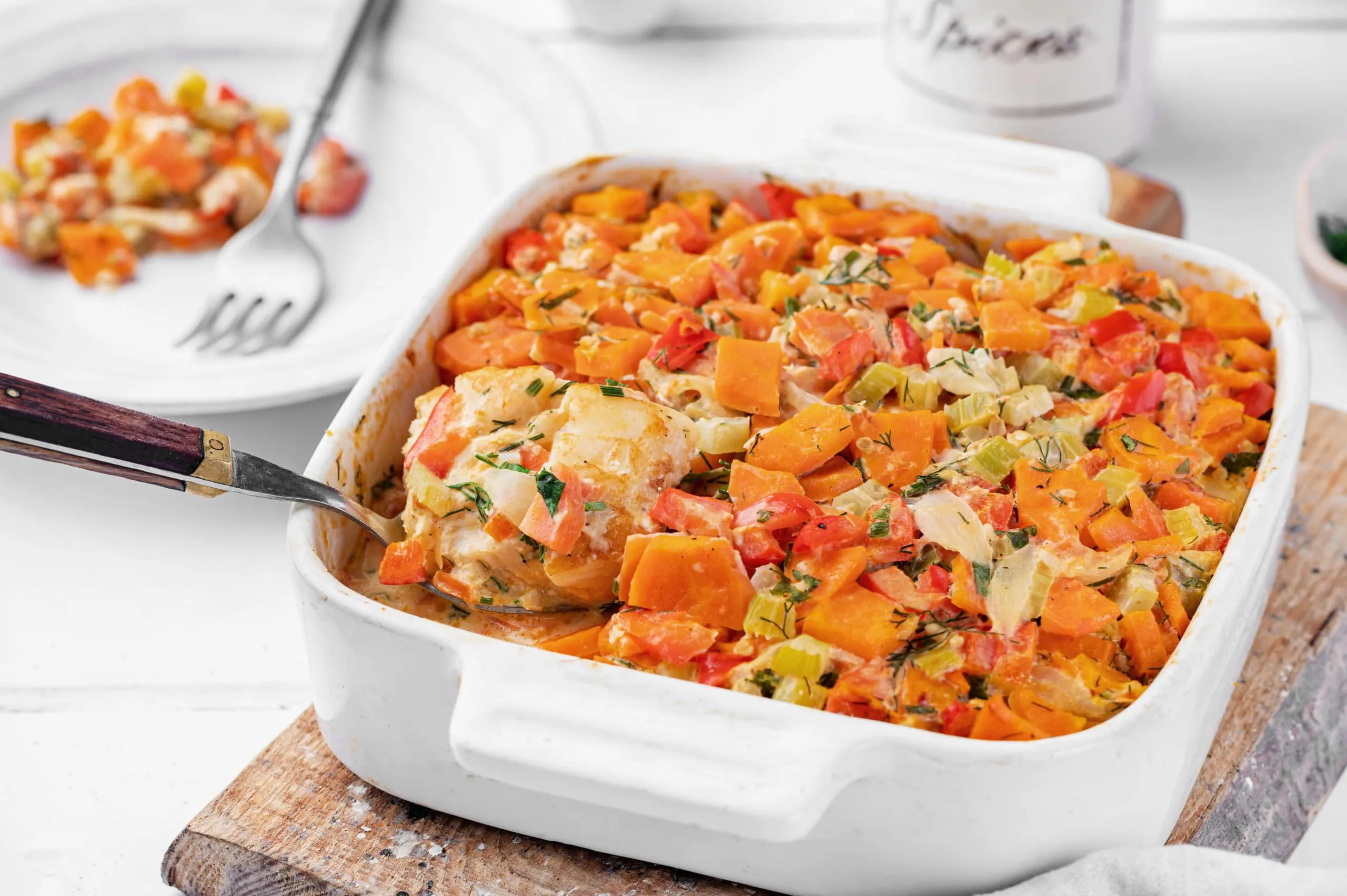 One Pan Baked Fish with Vegetables