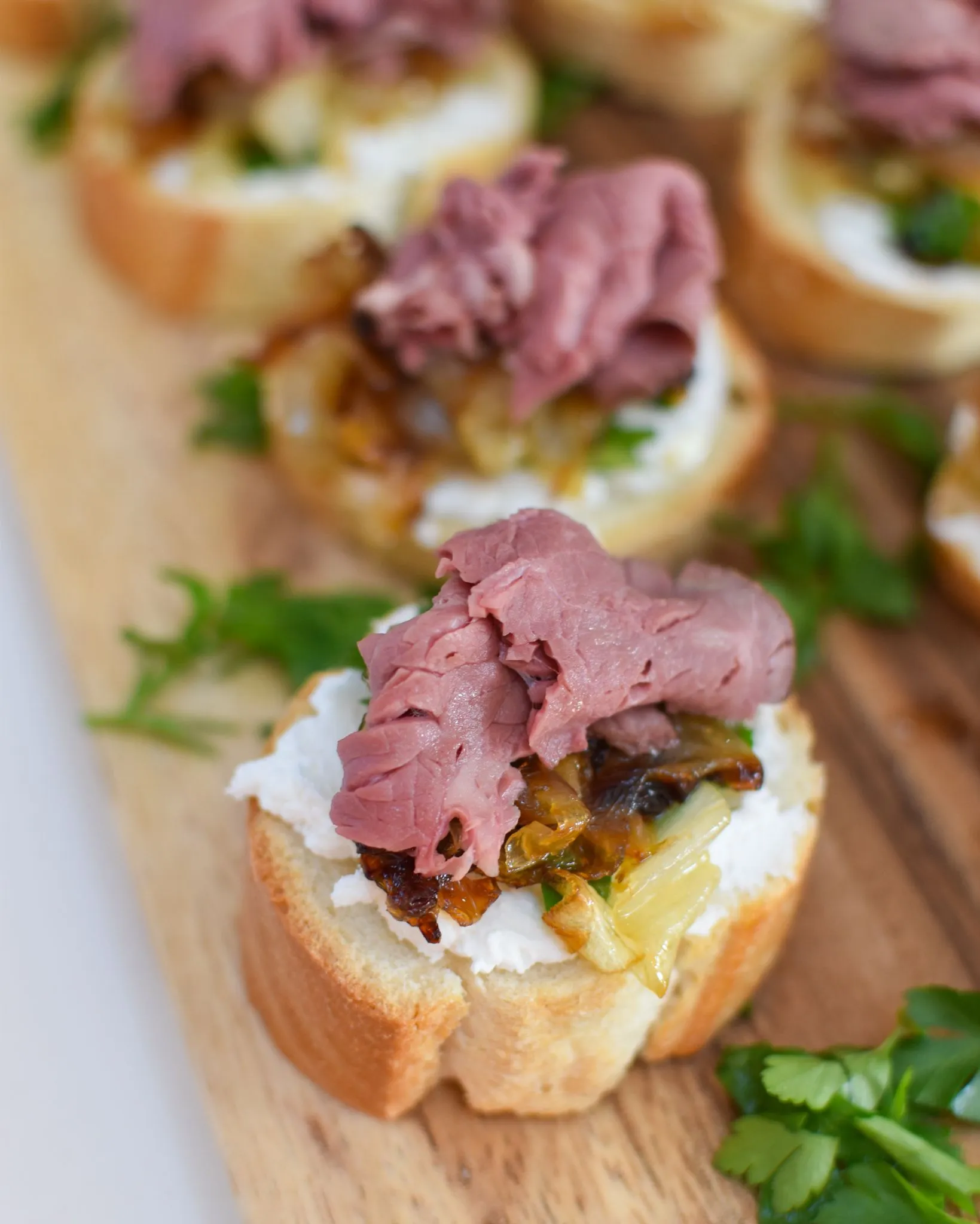 Onion and Goat Cheese Crostini