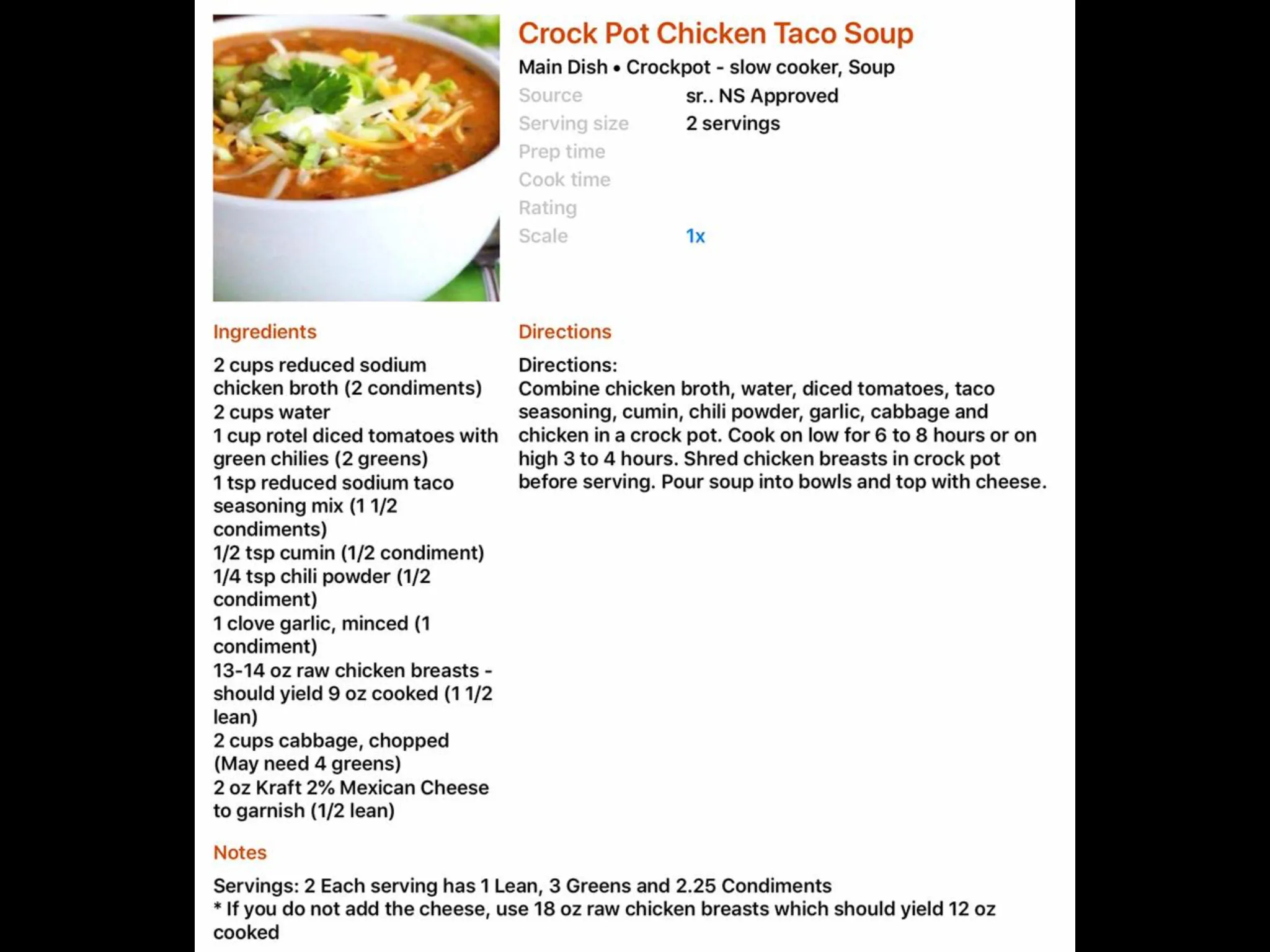 Optavia Crockpot Chicken Taco Soup