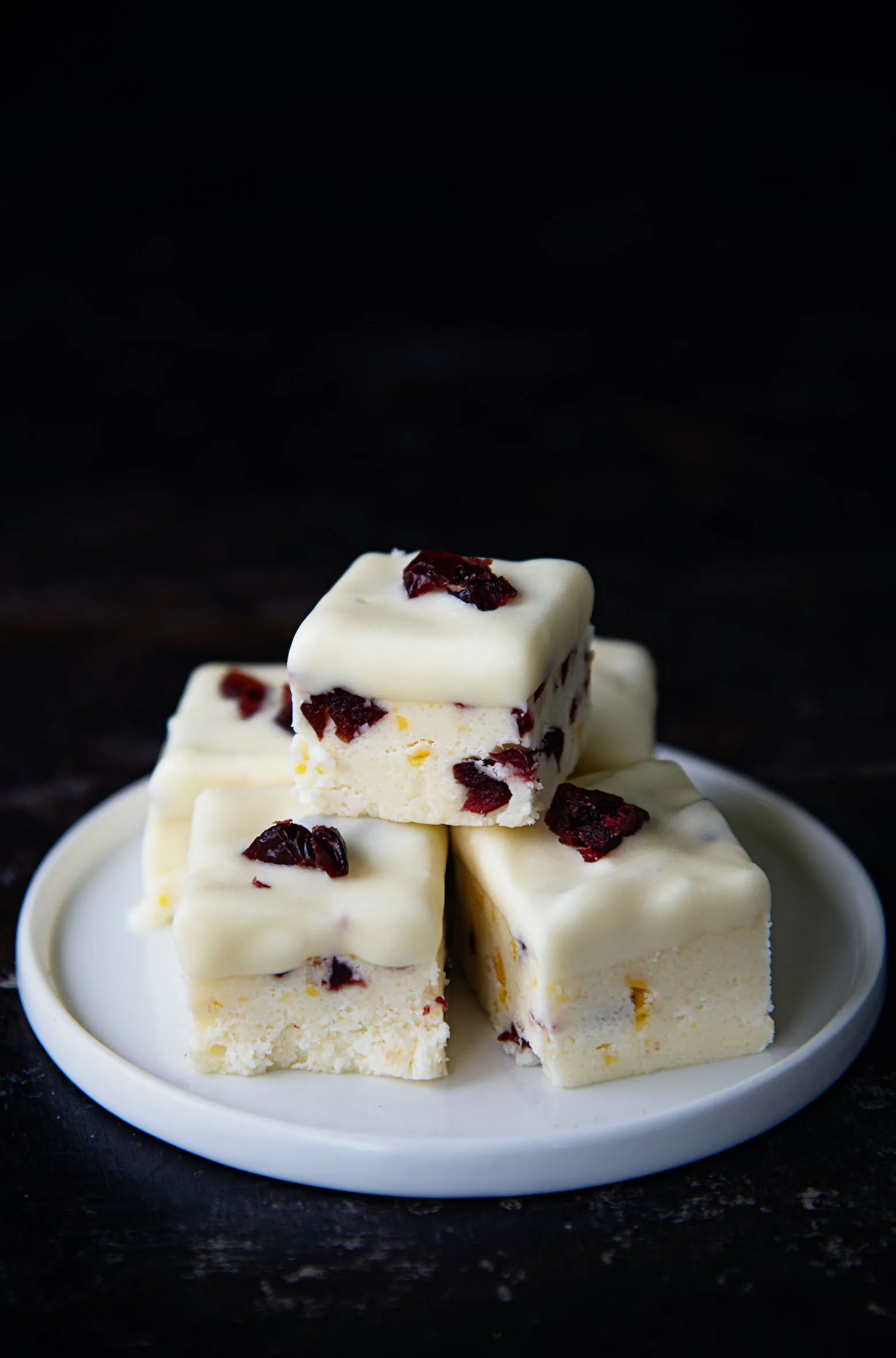 Orange Cranberry White Chocolate Fudge