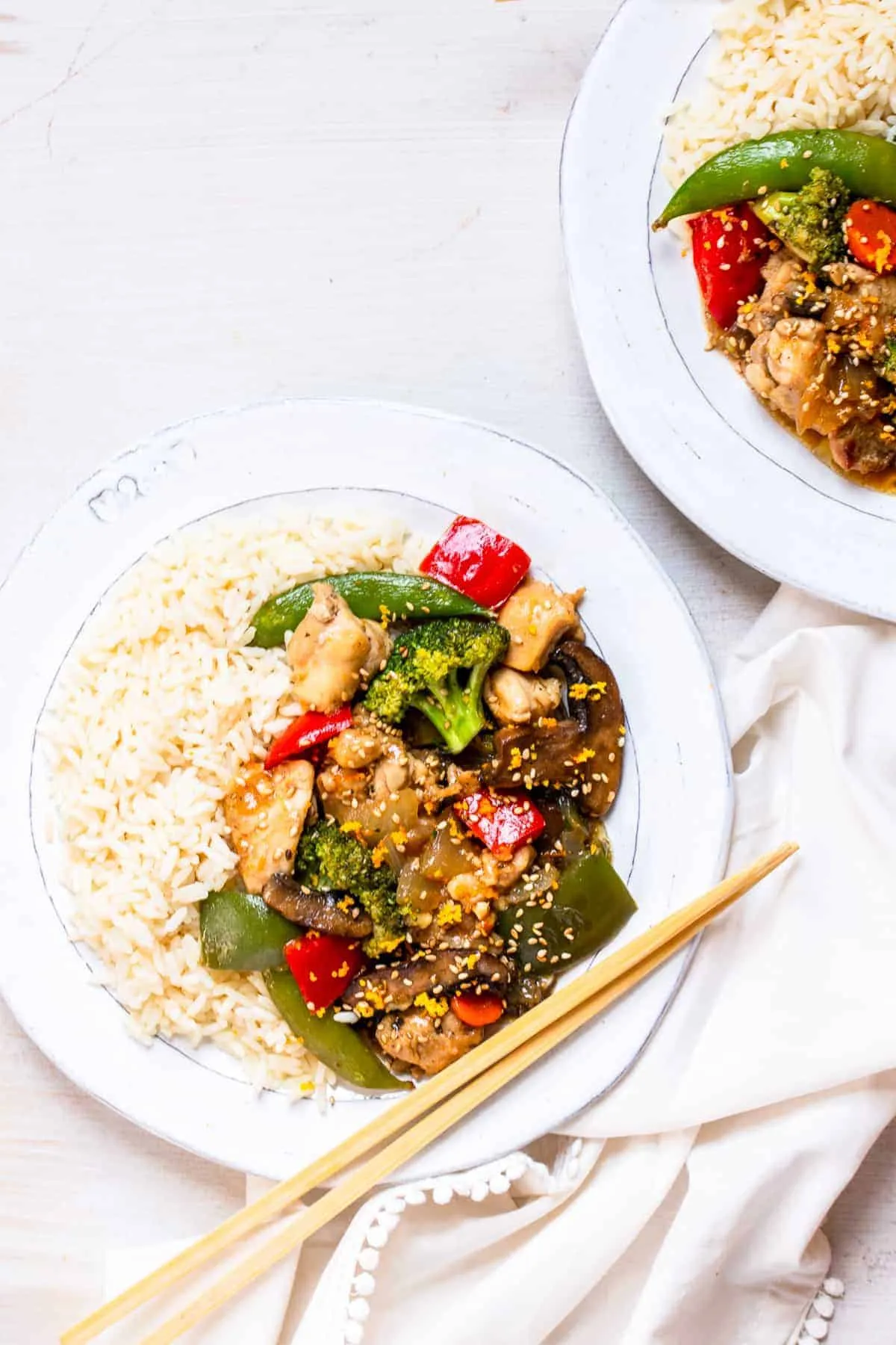 Orange Sesame Chicken and Vegetable Stir Fry