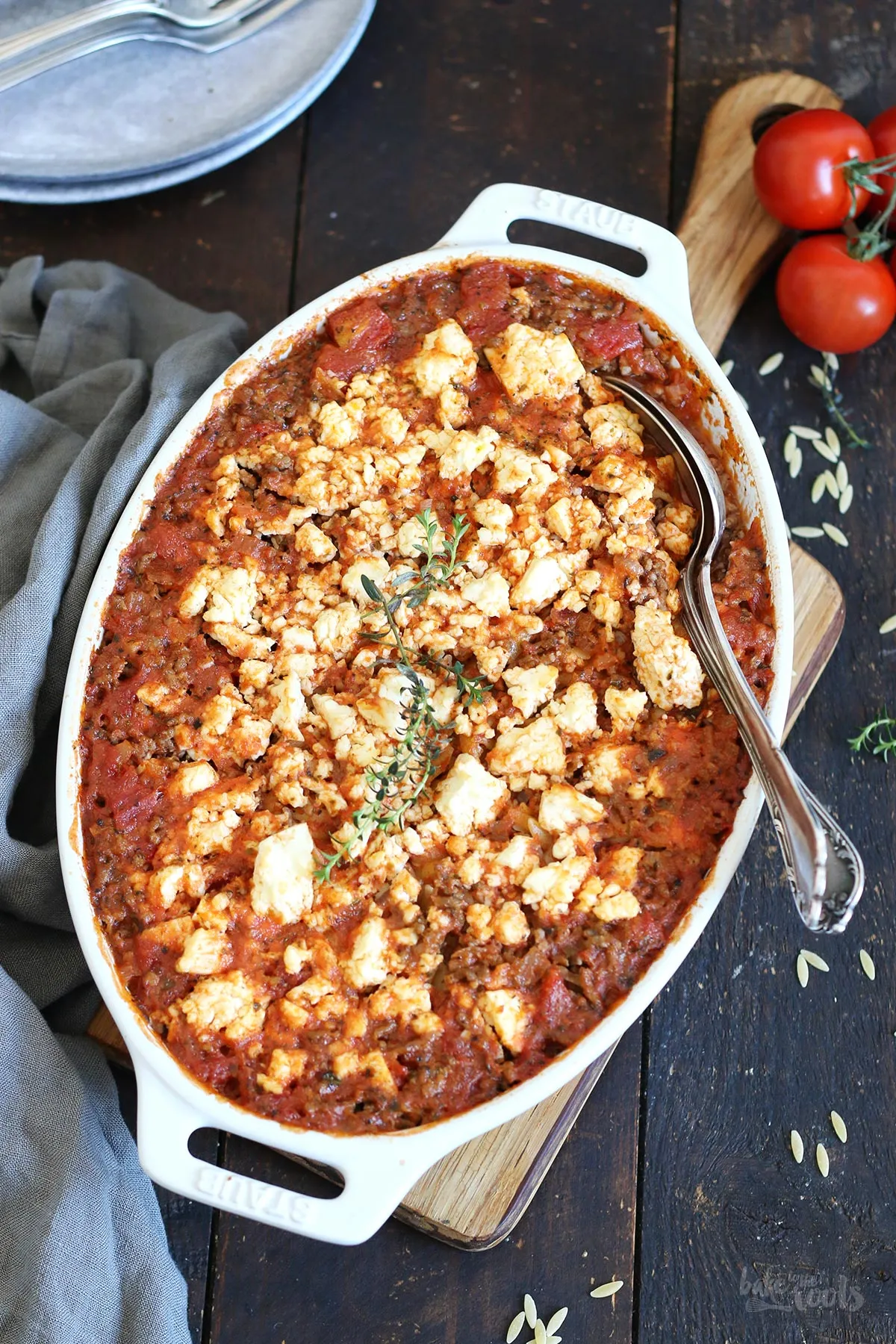 Orzo Baked with Greek Cheeses