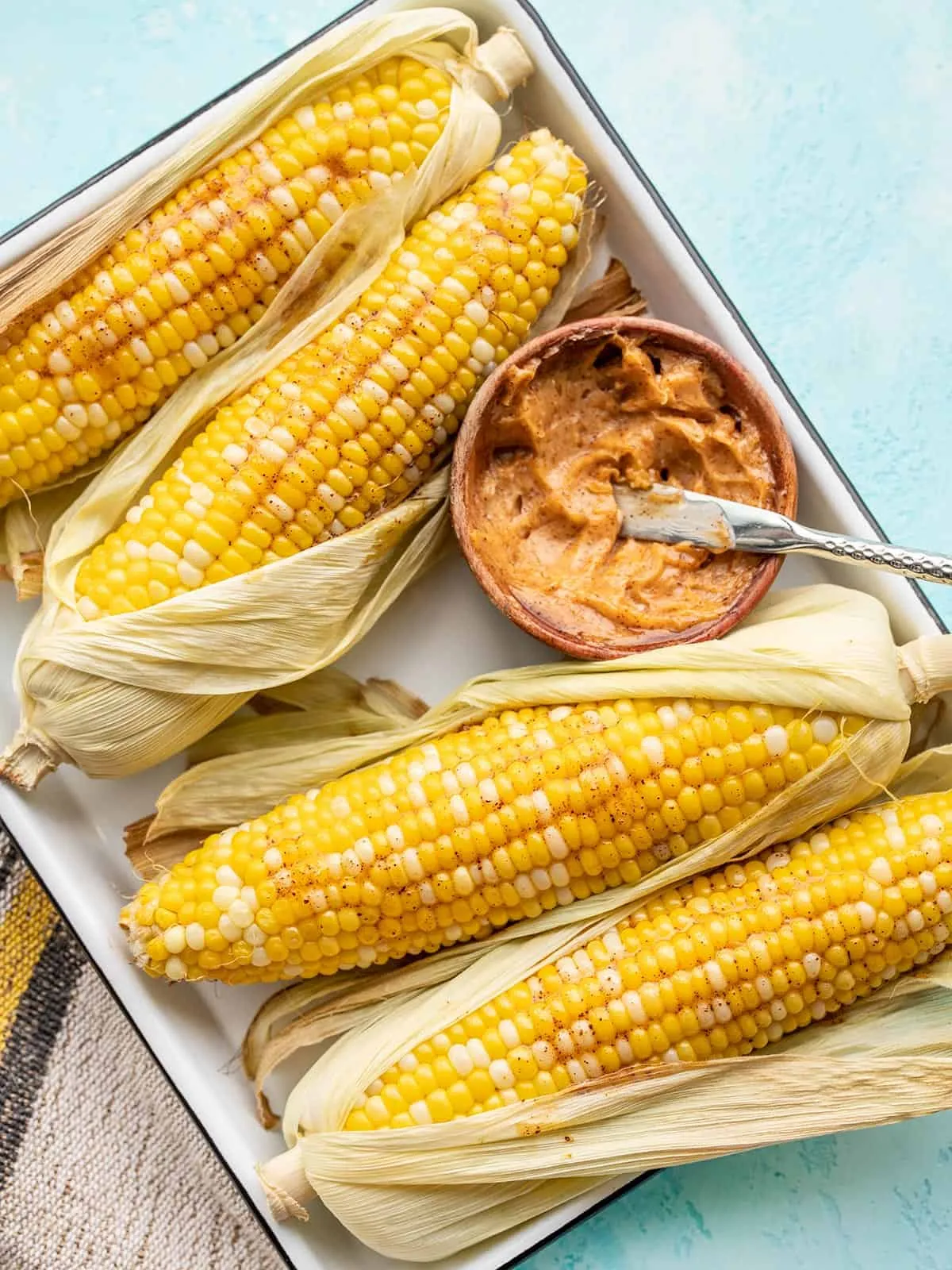 Oven Roasted Corn with Chili Butter