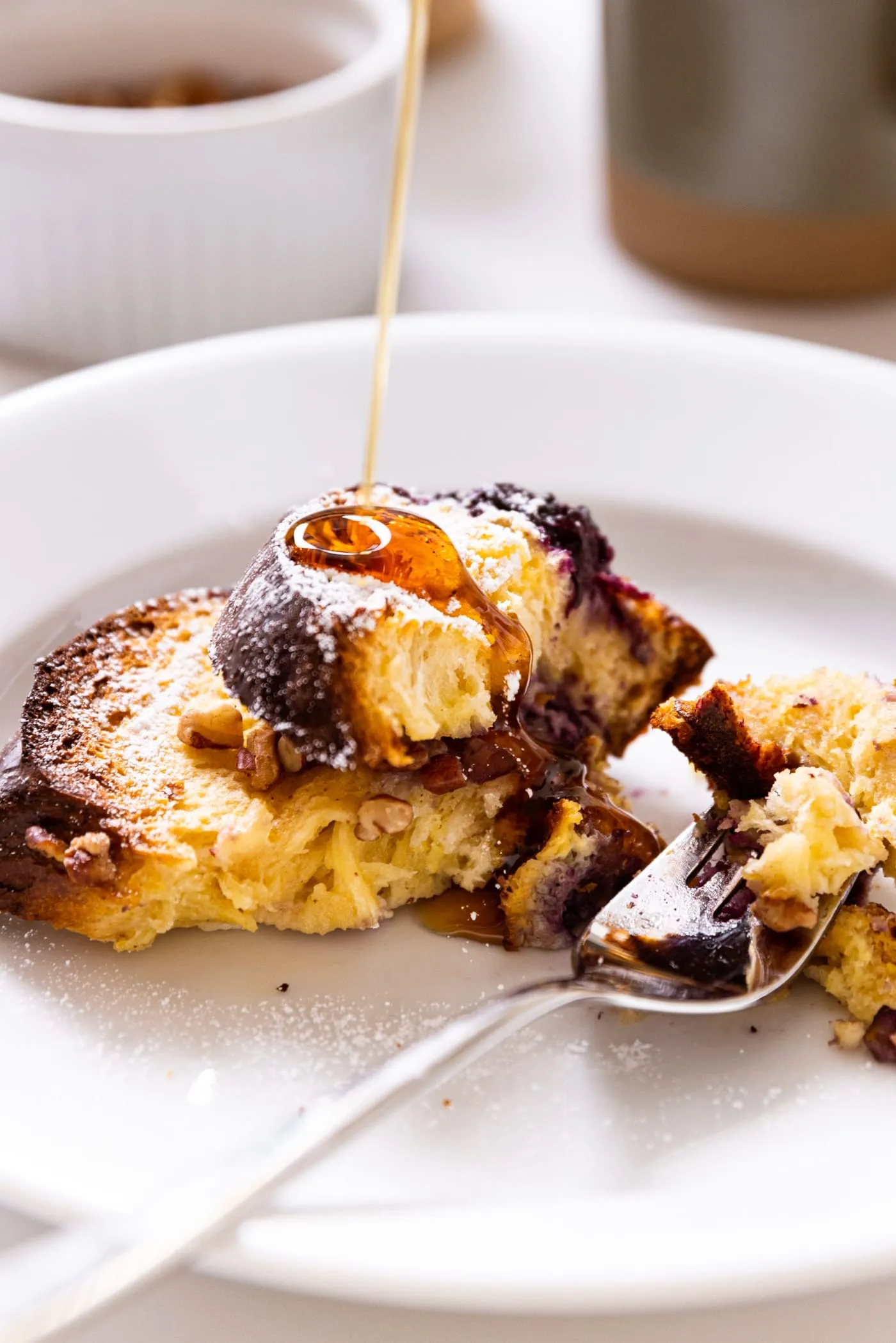 Overnight Blueberry French Toast with Blueberry Syrup